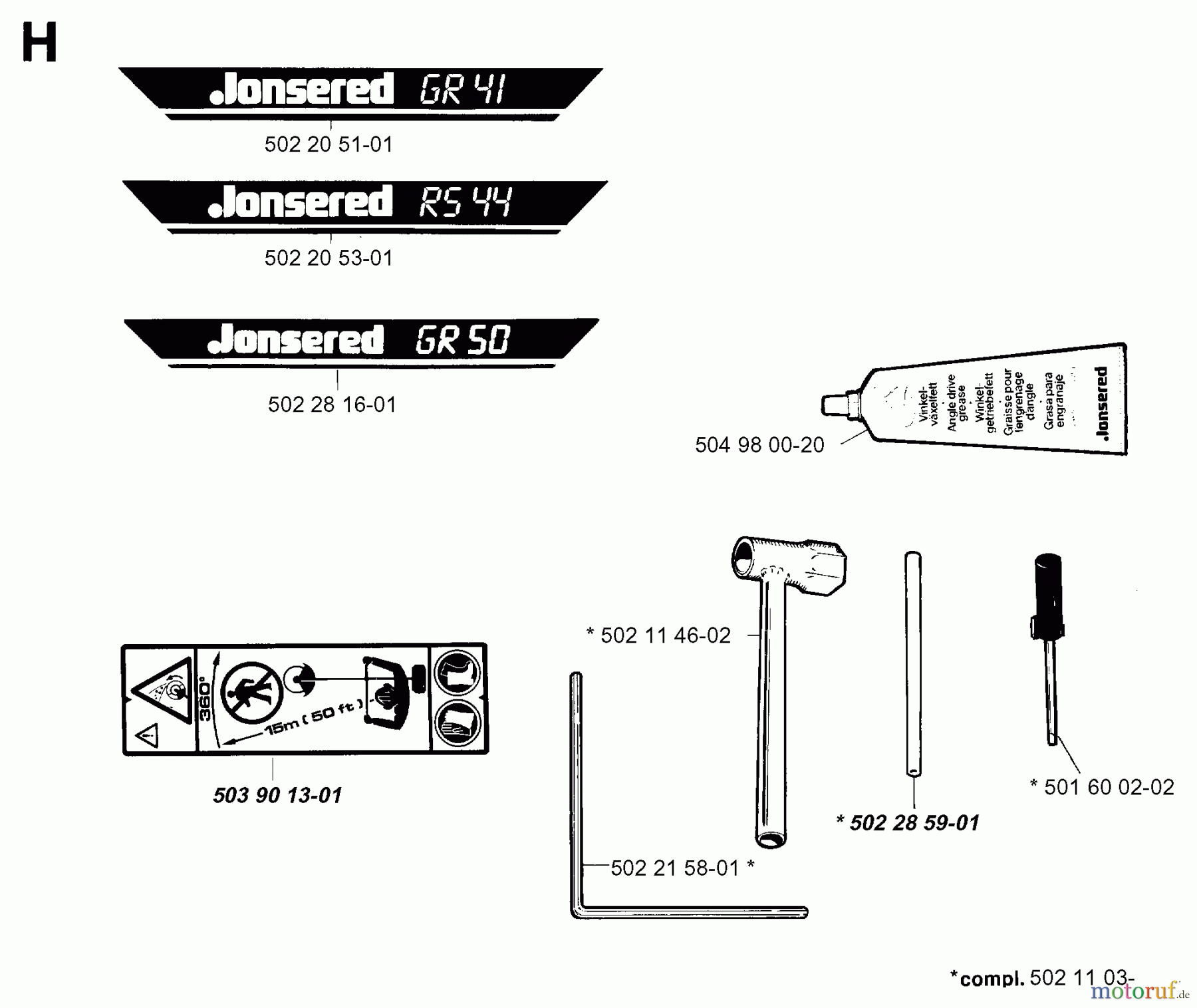 Jonsered Motorsensen, Trimmer RS44 - Jonsered String/Brush Trimmer (1996-10) ACCESSORIES #2