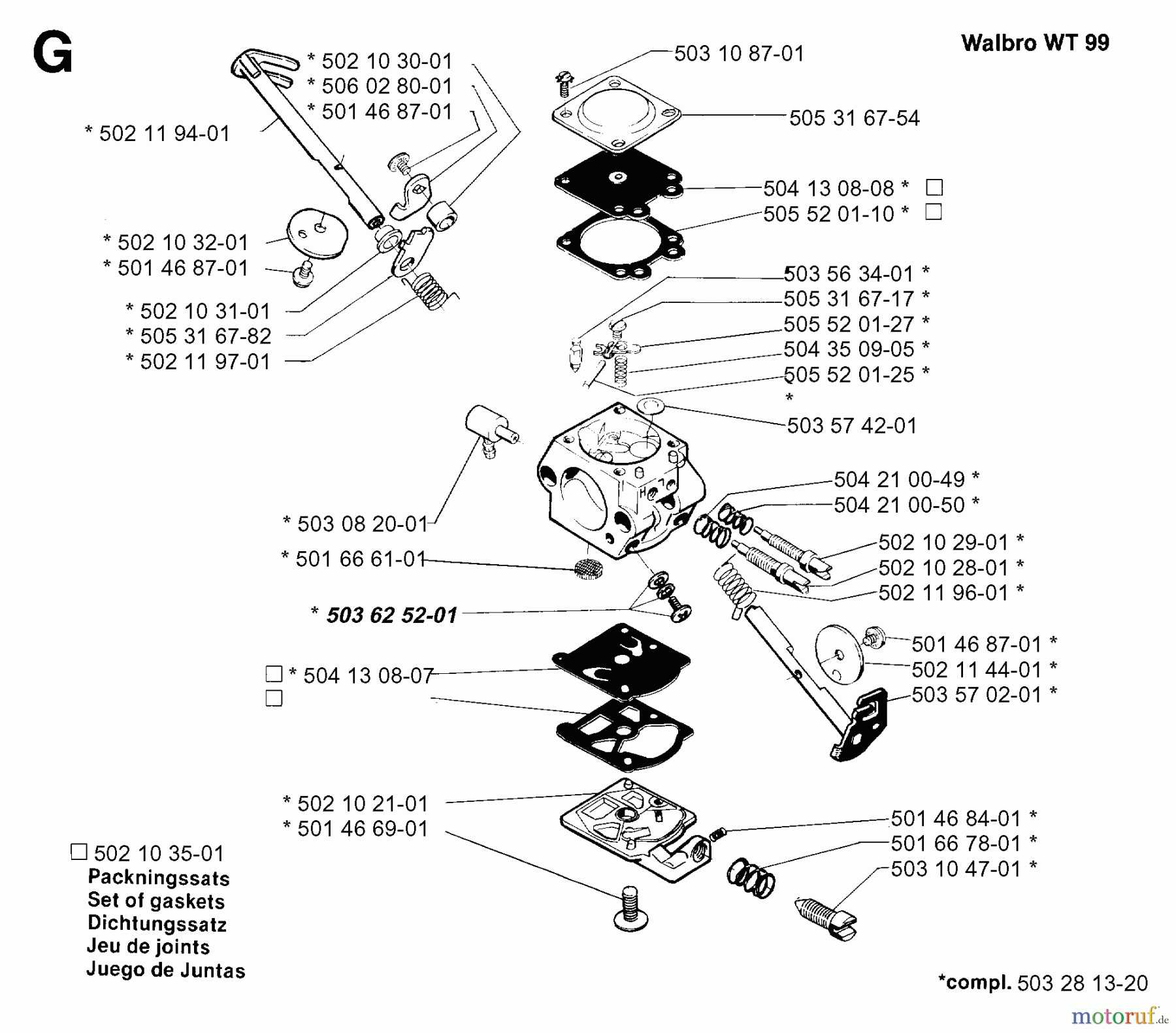 Jonsered Motorsensen, Trimmer RS44 - Jonsered String/Brush Trimmer (1996-10) CARBURETOR DETAILS