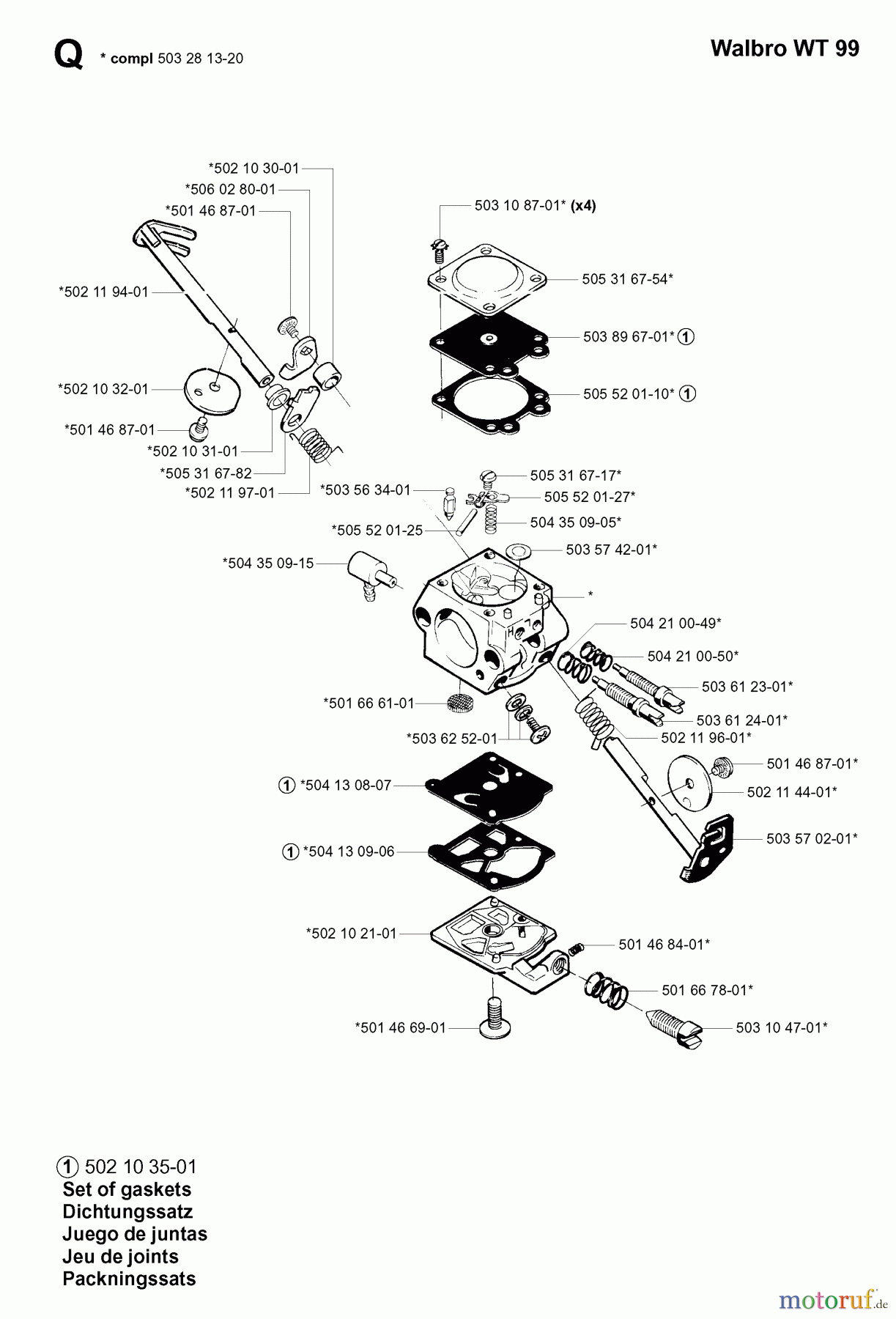Jonsered Motorsensen, Trimmer GR41 - Jonsered String/Brush Trimmer (2001-03) CARBURETOR DETAILS #1