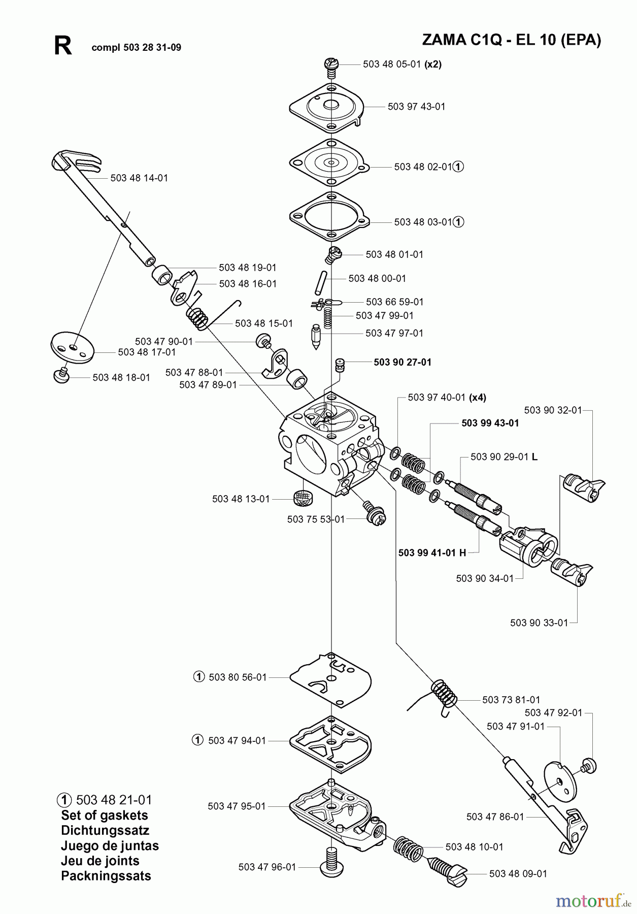 Jonsered Motorsensen, Trimmer GR41 - Jonsered String/Brush Trimmer (2001-03) CARBURETOR DETAILS #2