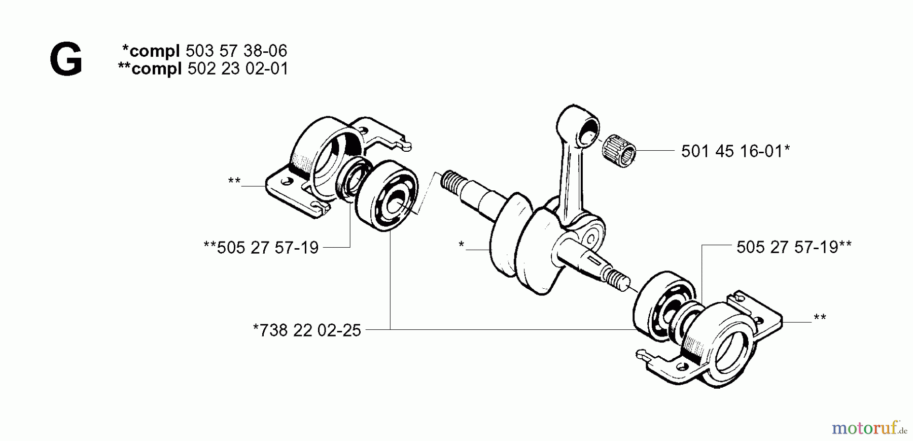 Jonsered Motorsensen, Trimmer GR50 EPA - Jonsered String/Brush Trimmer (2001-03) CRANKSHAFT