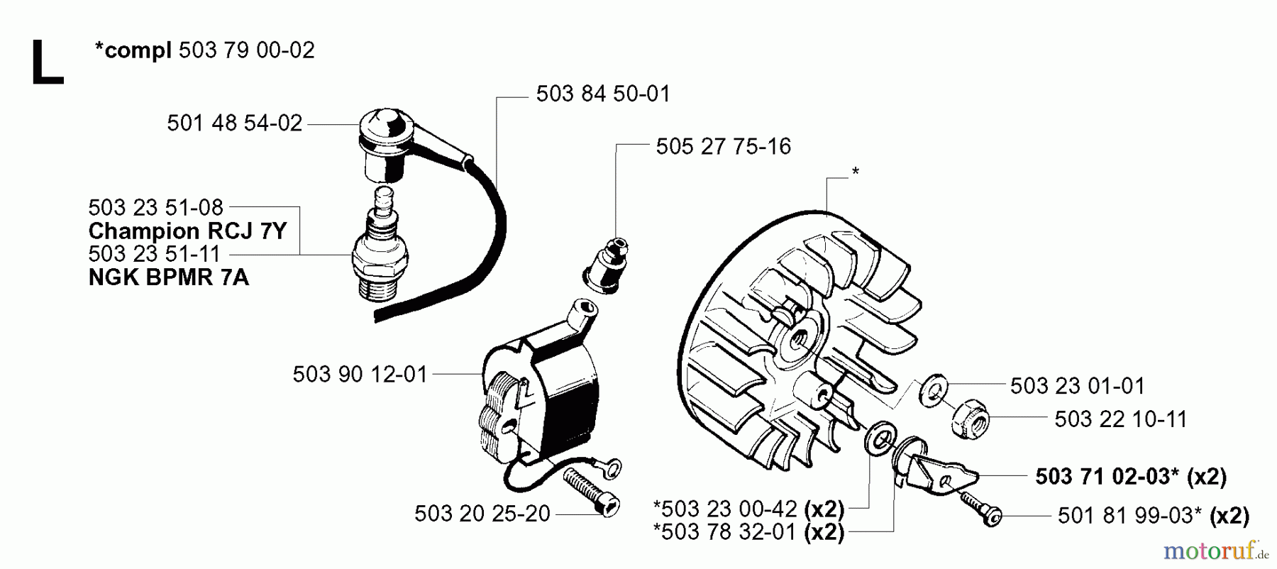 Jonsered Motorsensen, Trimmer RS44 - Jonsered String/Brush Trimmer (2001-03) IGNITION SYSTEM