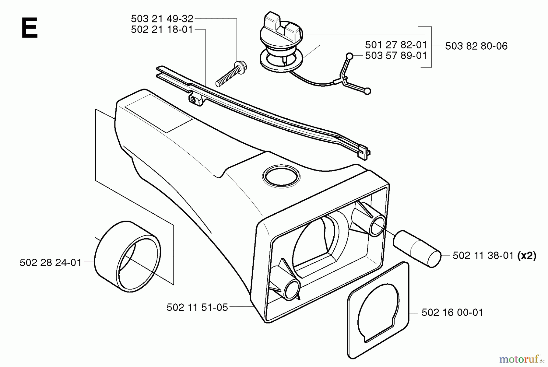 Jonsered Motorsensen, Trimmer GR50 - Jonsered String/Brush Trimmer (2002-08) FUEL TANK