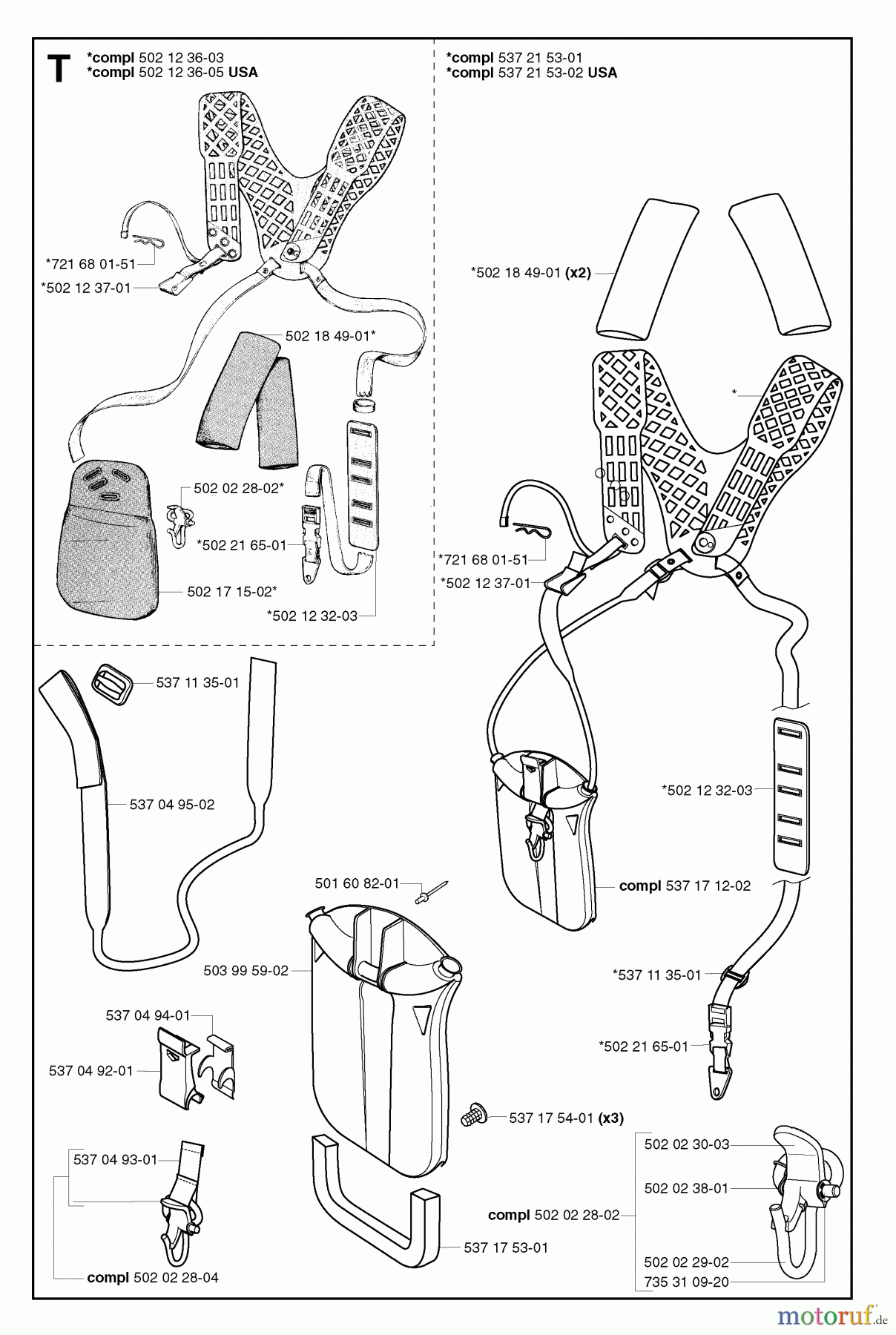 Jonsered Motorsensen, Trimmer GR41 - Jonsered String/Brush Trimmer (2002-08) HARNESS