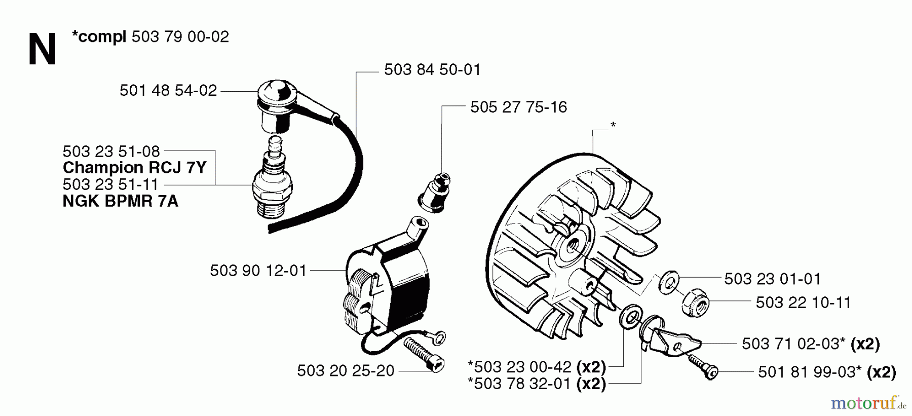 Jonsered Motorsensen, Trimmer GR50 - Jonsered String/Brush Trimmer (2002-08) IGNITION SYSTEM