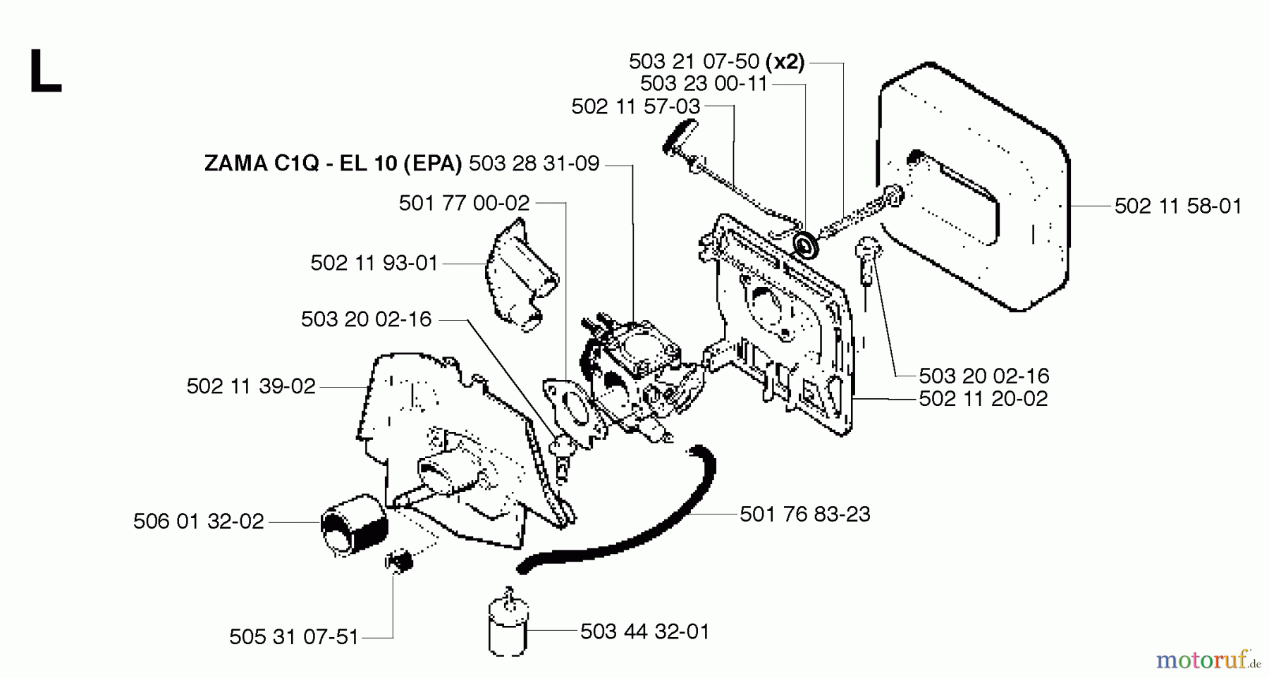 Jonsered Motorsensen, Trimmer GR50 - Jonsered String/Brush Trimmer (2006-01) CARBURETOR AIR FILTER