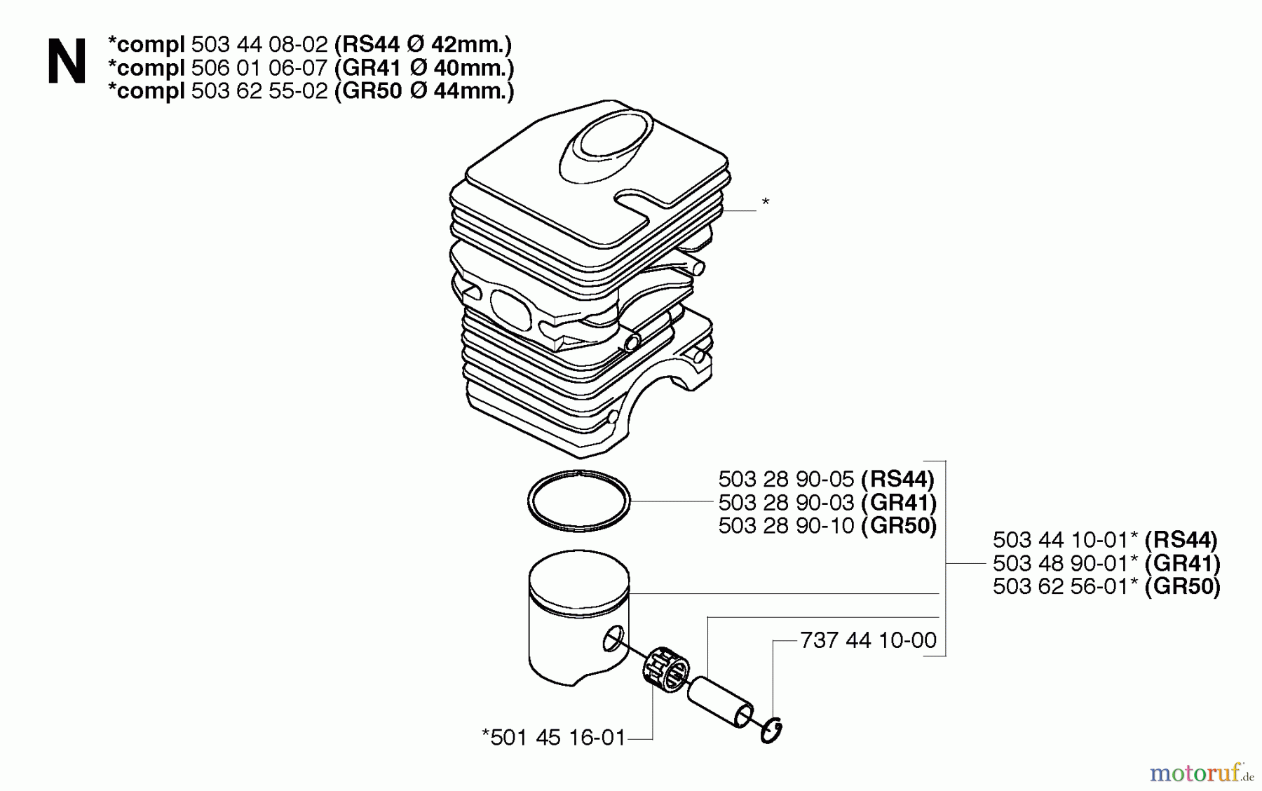 Jonsered Motorsensen, Trimmer GR50 EPA - Jonsered String/Brush Trimmer (2006-01) CYLINDER PISTON