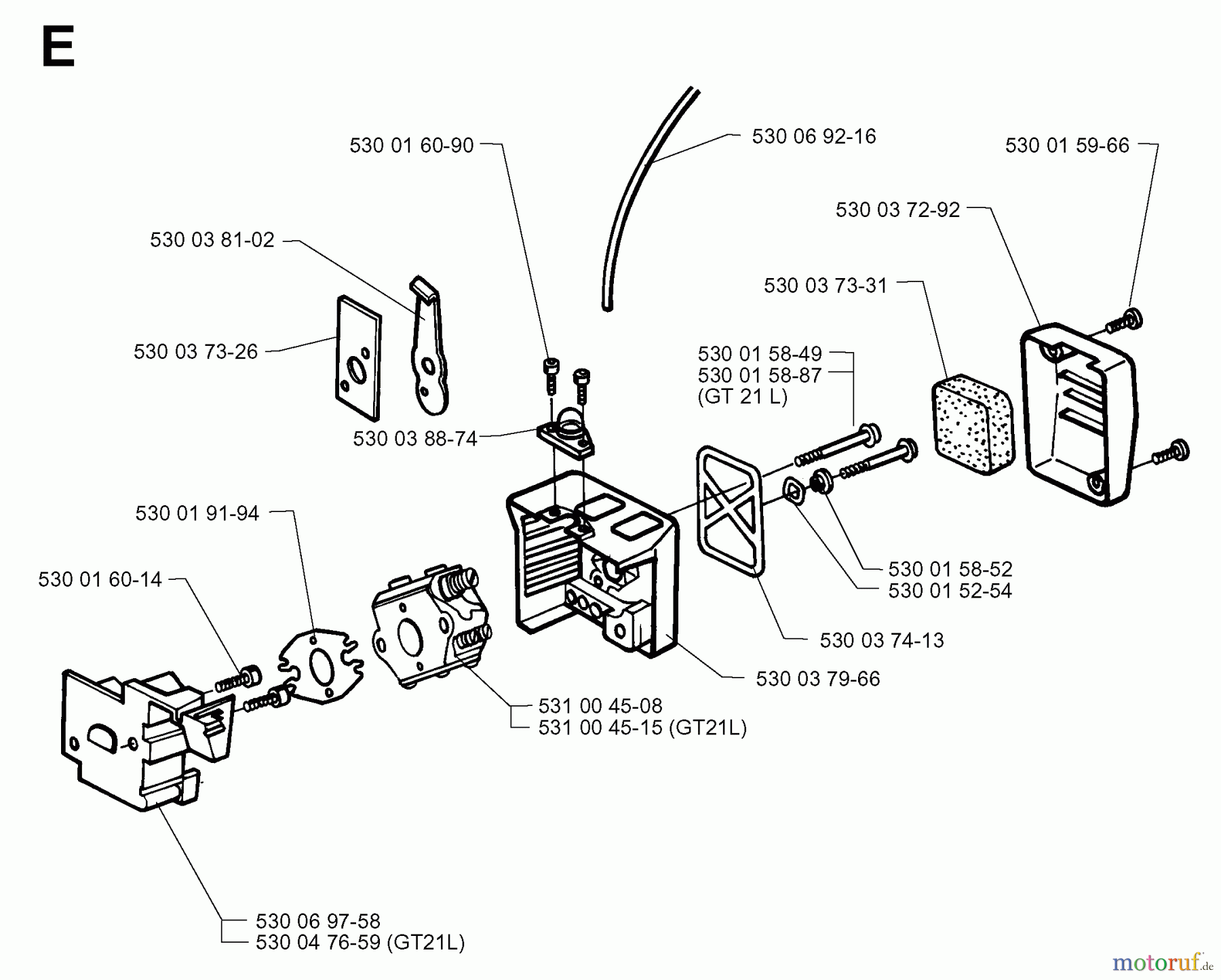 Jonsered Motorsensen, Trimmer GT25 - Jonsered String/Brush Trimmer (1997-05) CARBURETOR AIR FILTER