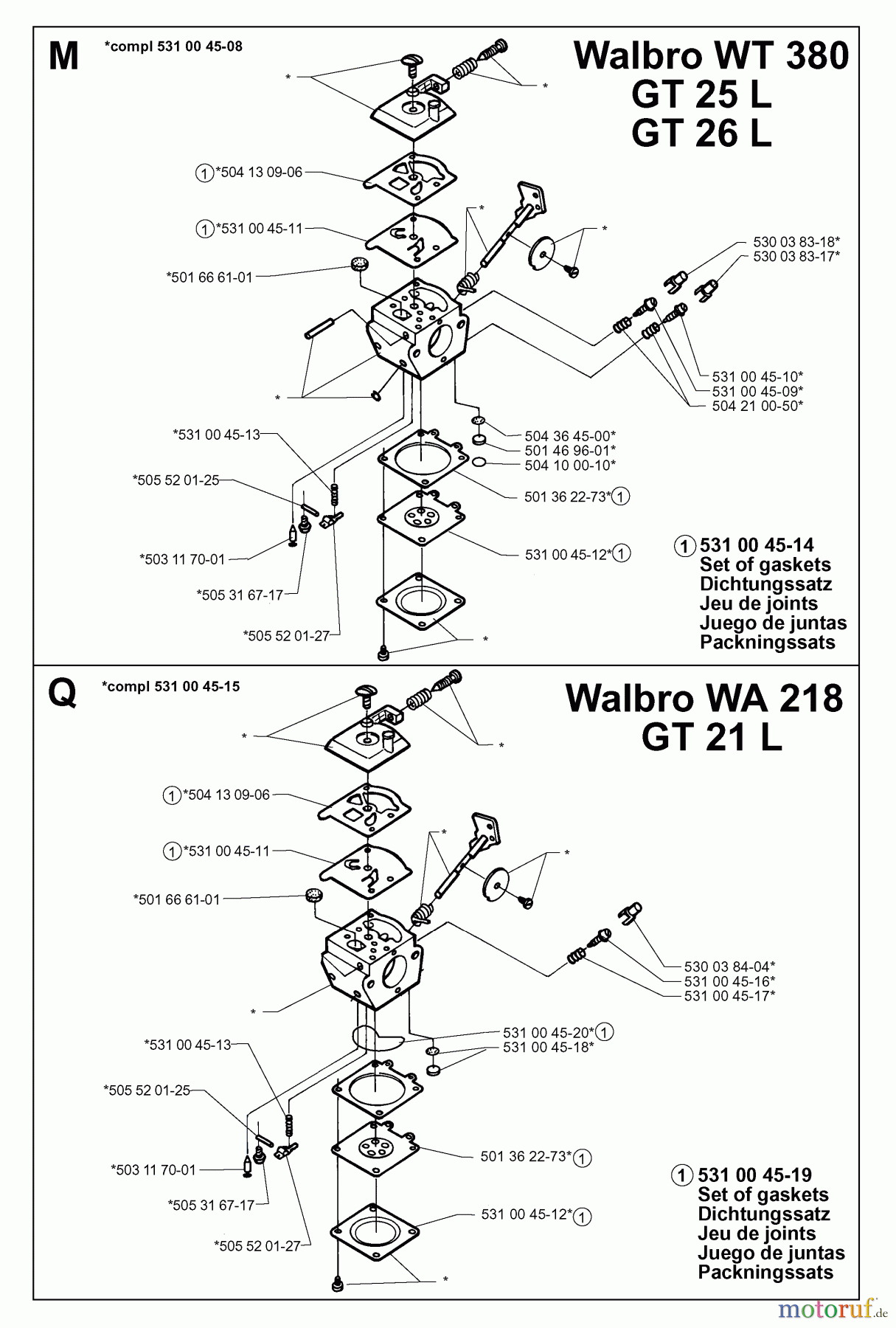 Jonsered Motorsensen, Trimmer GT21 - Jonsered String/Brush Trimmer (1997-05) CARBURETOR DETAILS #1