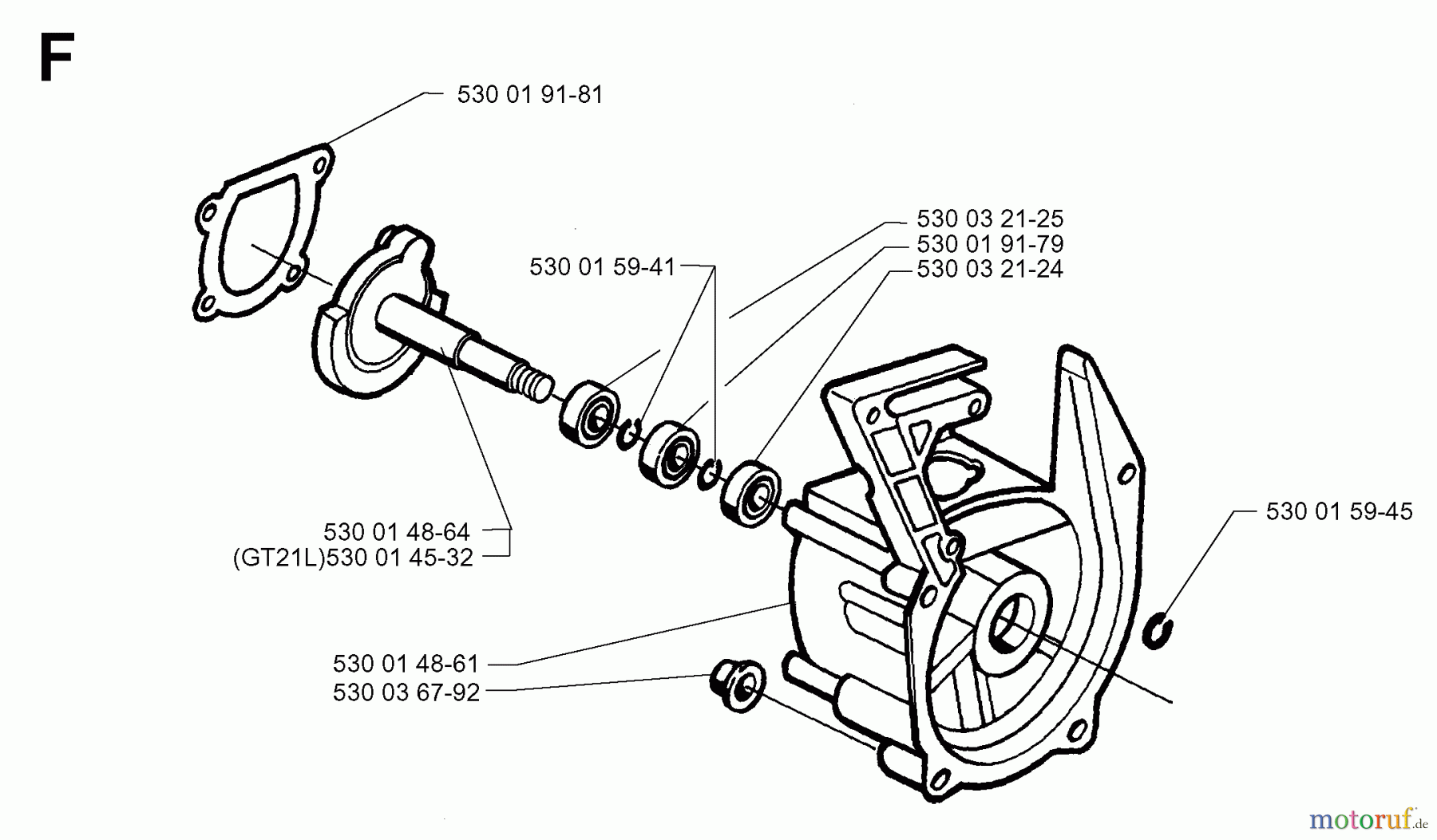 Jonsered Motorsensen, Trimmer GT25 - Jonsered String/Brush Trimmer (1997-05) CRANKCASE #1
