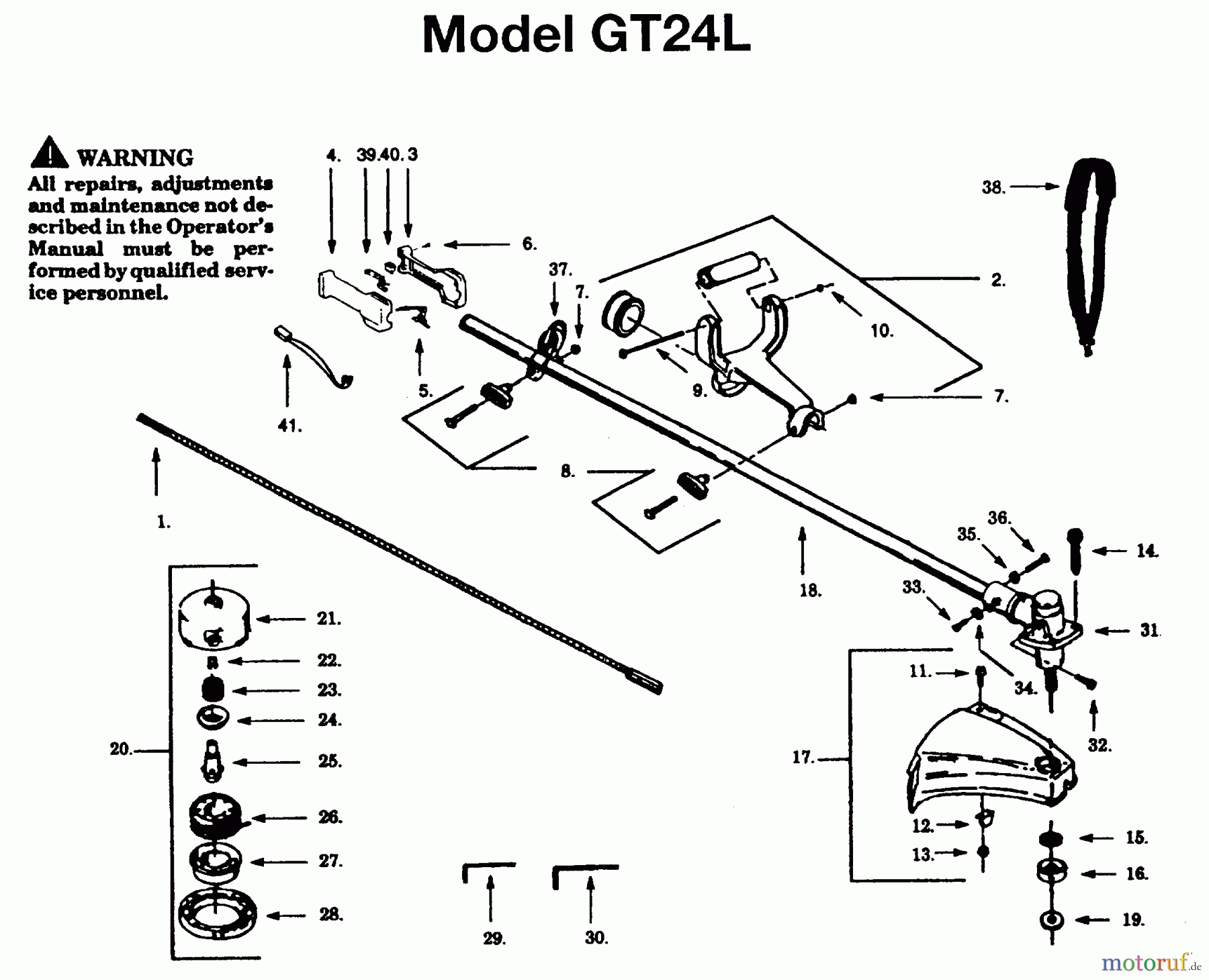 Jonsered Motorsensen, Trimmer GT22L - Jonsered String/Brush Trimmer (1995-05) SHAFT HANDLE #2