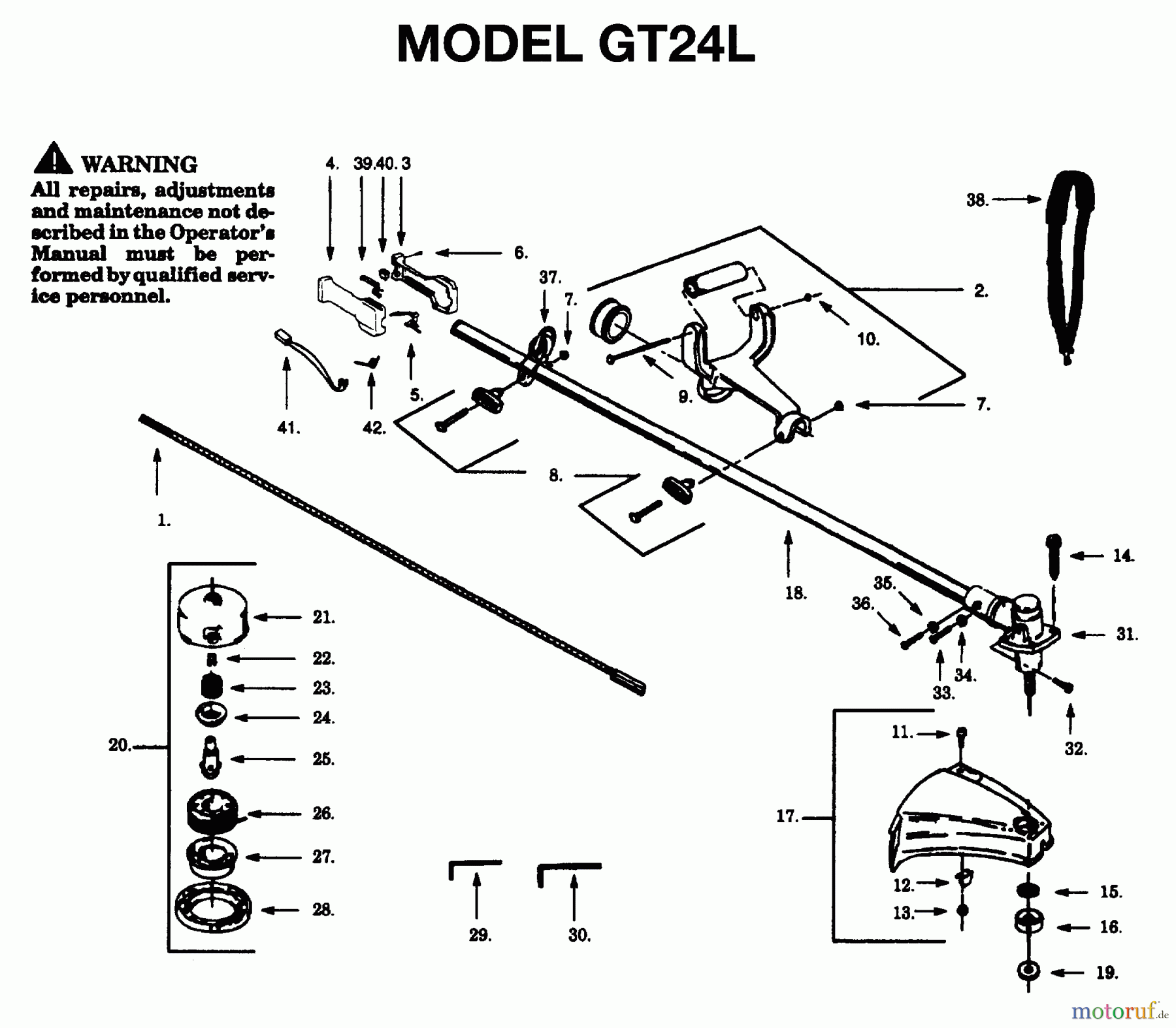 Jonsered Motorsensen, Trimmer GT24L - Jonsered String/Brush Trimmer (1996-03) SHAFT HANDLE #2