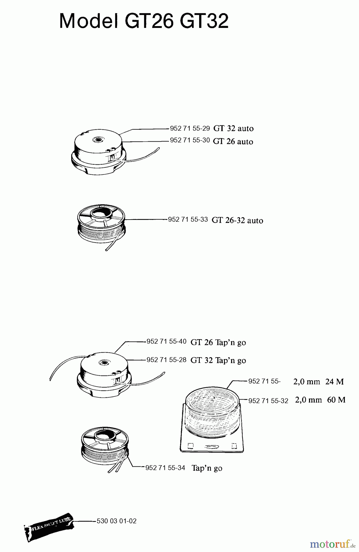 Jonsered Motorsensen, Trimmer GT32 - Jonsered String/Brush Trimmer (1991-02) ACCESSORIES