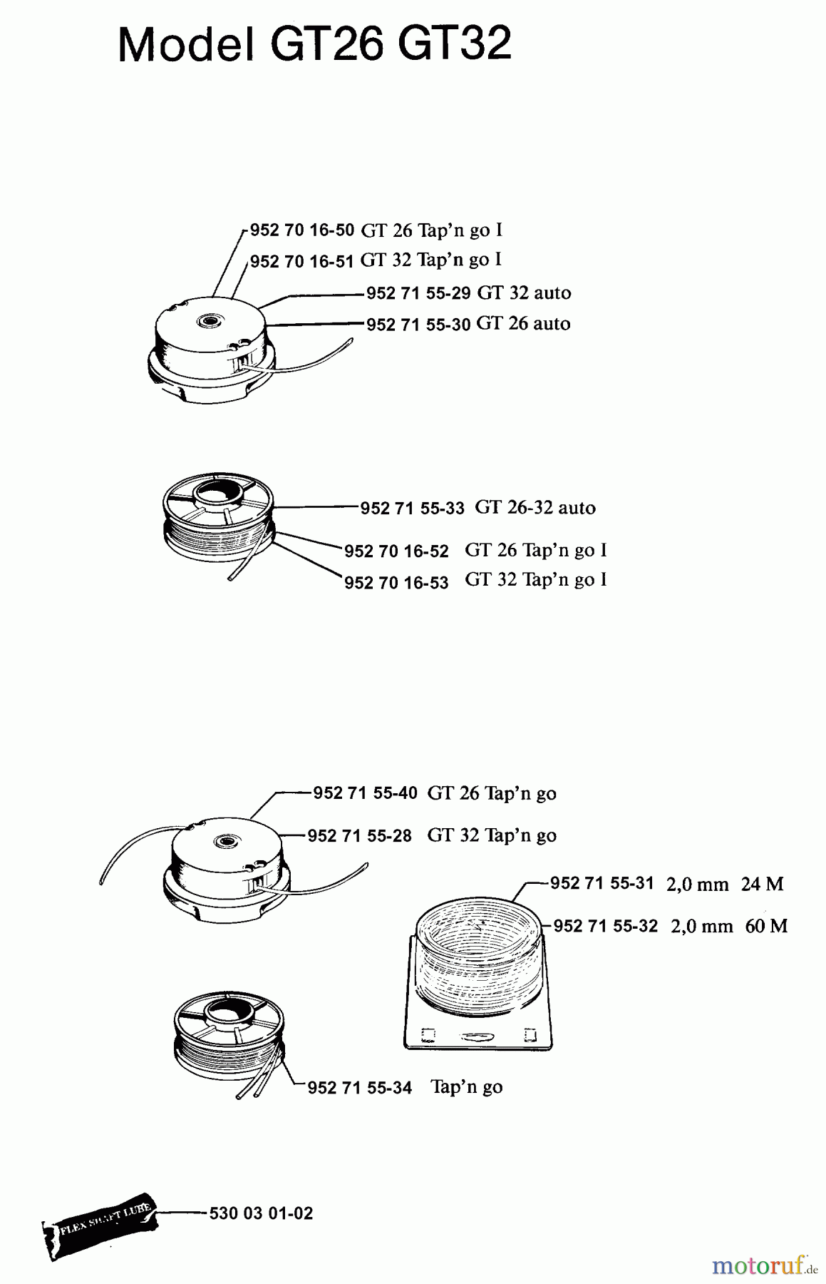  Jonsered Motorsensen, Trimmer GT26 - Jonsered String/Brush Trimmer (1992-03) ACCESSORIES