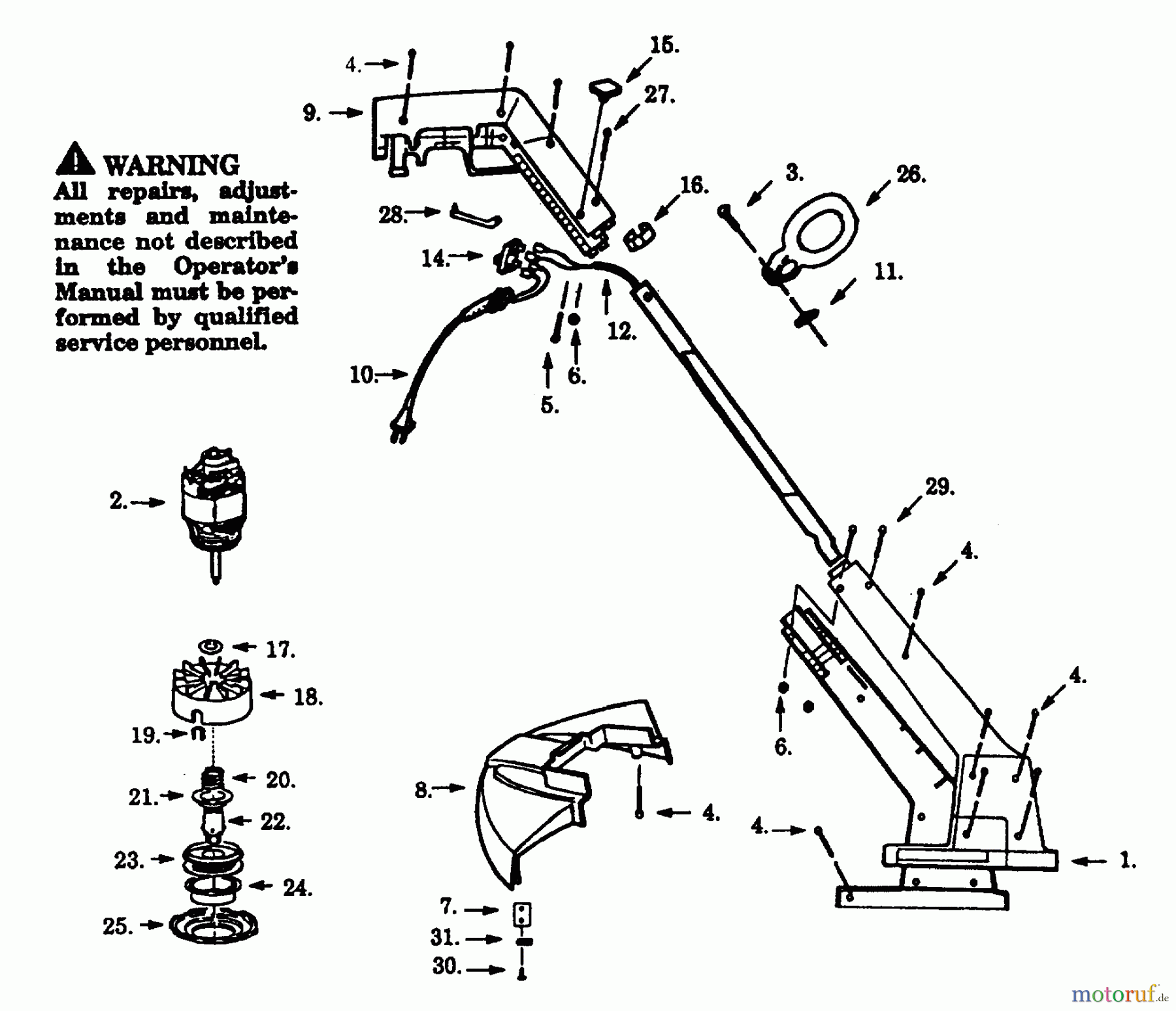 Jonsered Motorsensen, Trimmer GT400EL - Jonsered String/Brush Trimmer (1995-05) PRODUCT COMPLETE