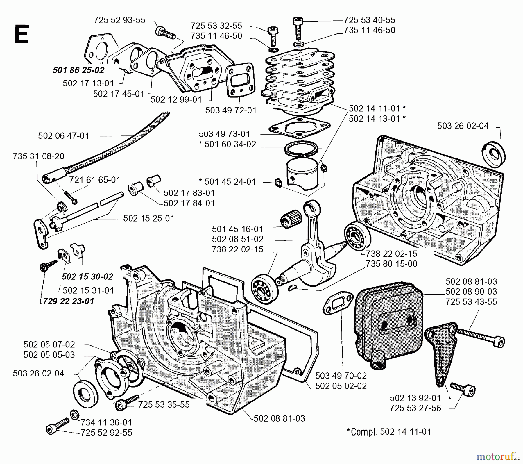 Jonsered Motorsensen, Trimmer RS40 - Jonsered String/Brush Trimmer (1990-02) CYLINDER CRANKCASE