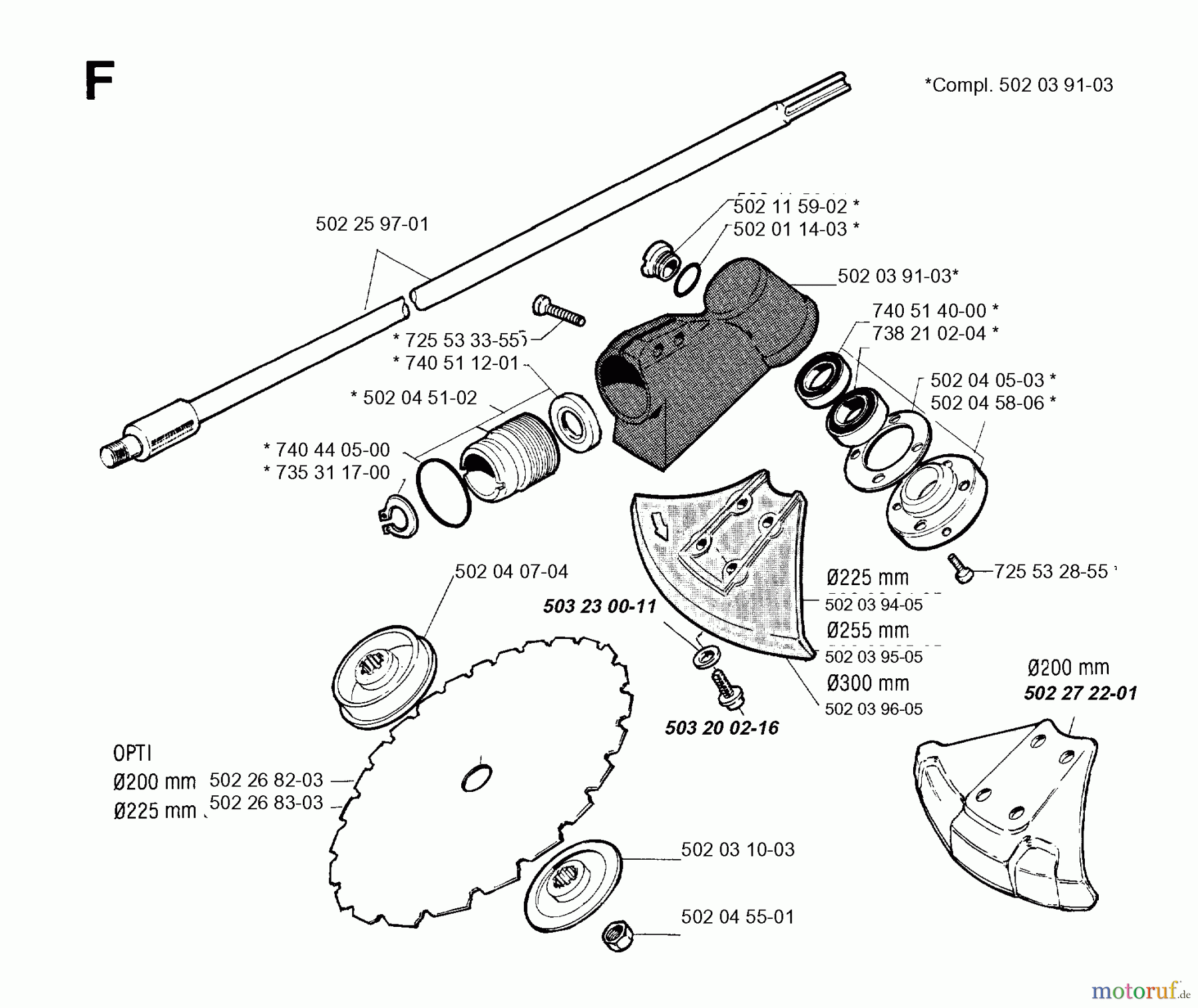  Jonsered Motorsensen, Trimmer RS51 - Jonsered String/Brush Trimmer (1993-05) BEVEL GEAR SHAFT