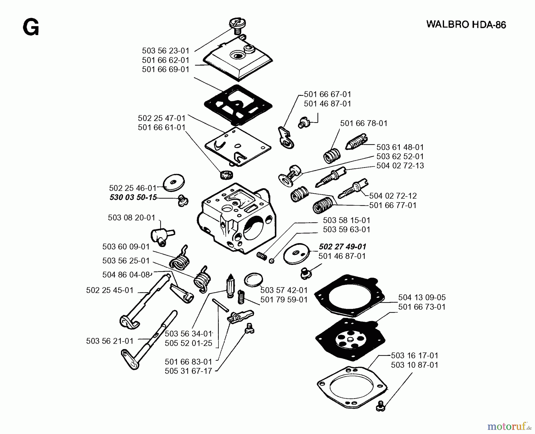 Jonsered Motorsensen, Trimmer RS51 - Jonsered String/Brush Trimmer (1993-05) CARBURETOR DETAILS