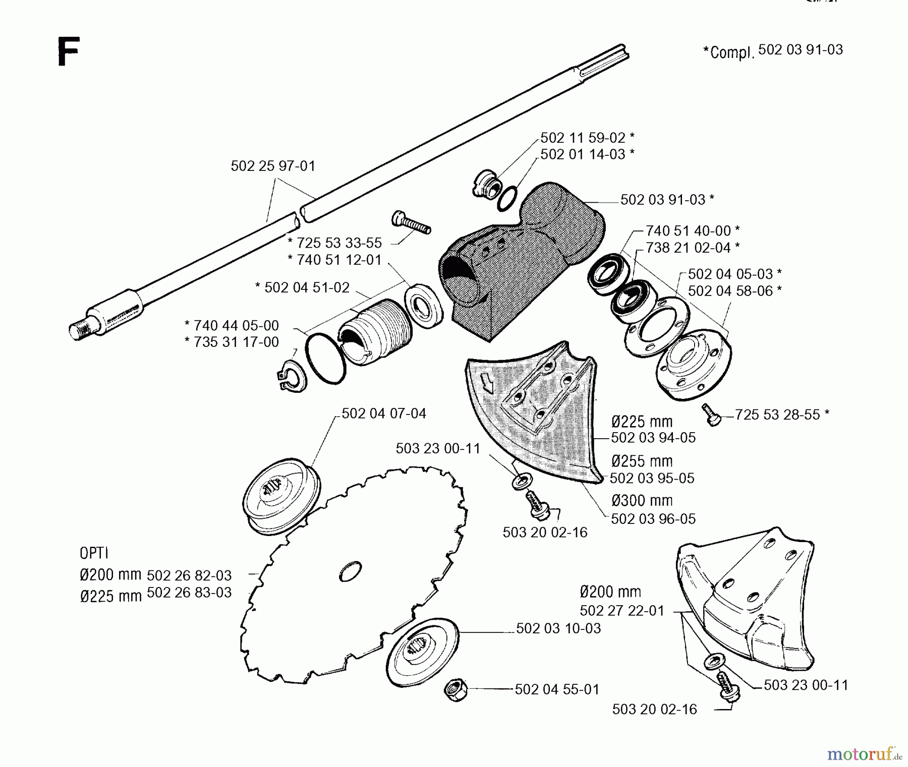 Jonsered Motorsensen, Trimmer RS51 - Jonsered String/Brush Trimmer (1994-06) BEVEL GEAR SHAFT