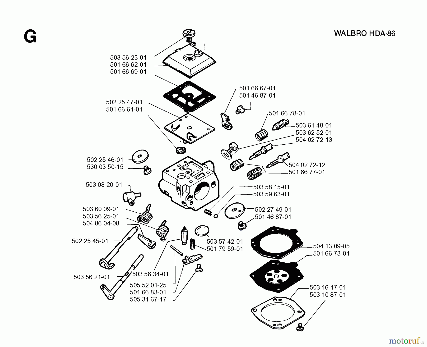 Jonsered Motorsensen, Trimmer RS51 - Jonsered String/Brush Trimmer (1994-06) CARBURETOR DETAILS