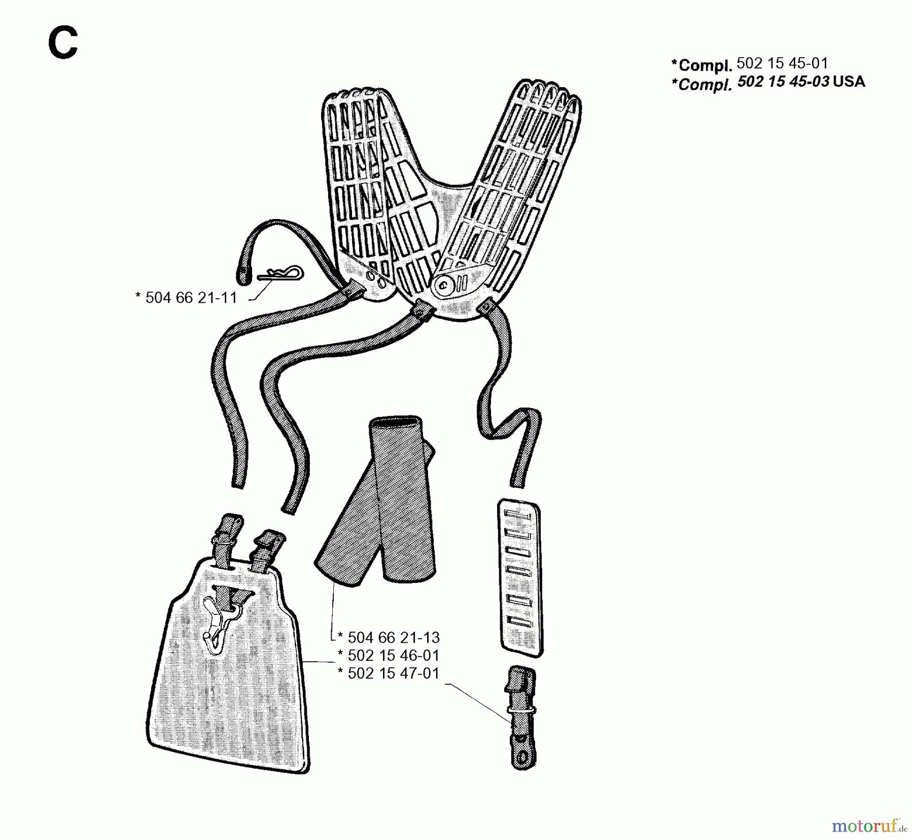  Jonsered Motorsensen, Trimmer RS51 - Jonsered String/Brush Trimmer (1994-06) HARNESS
