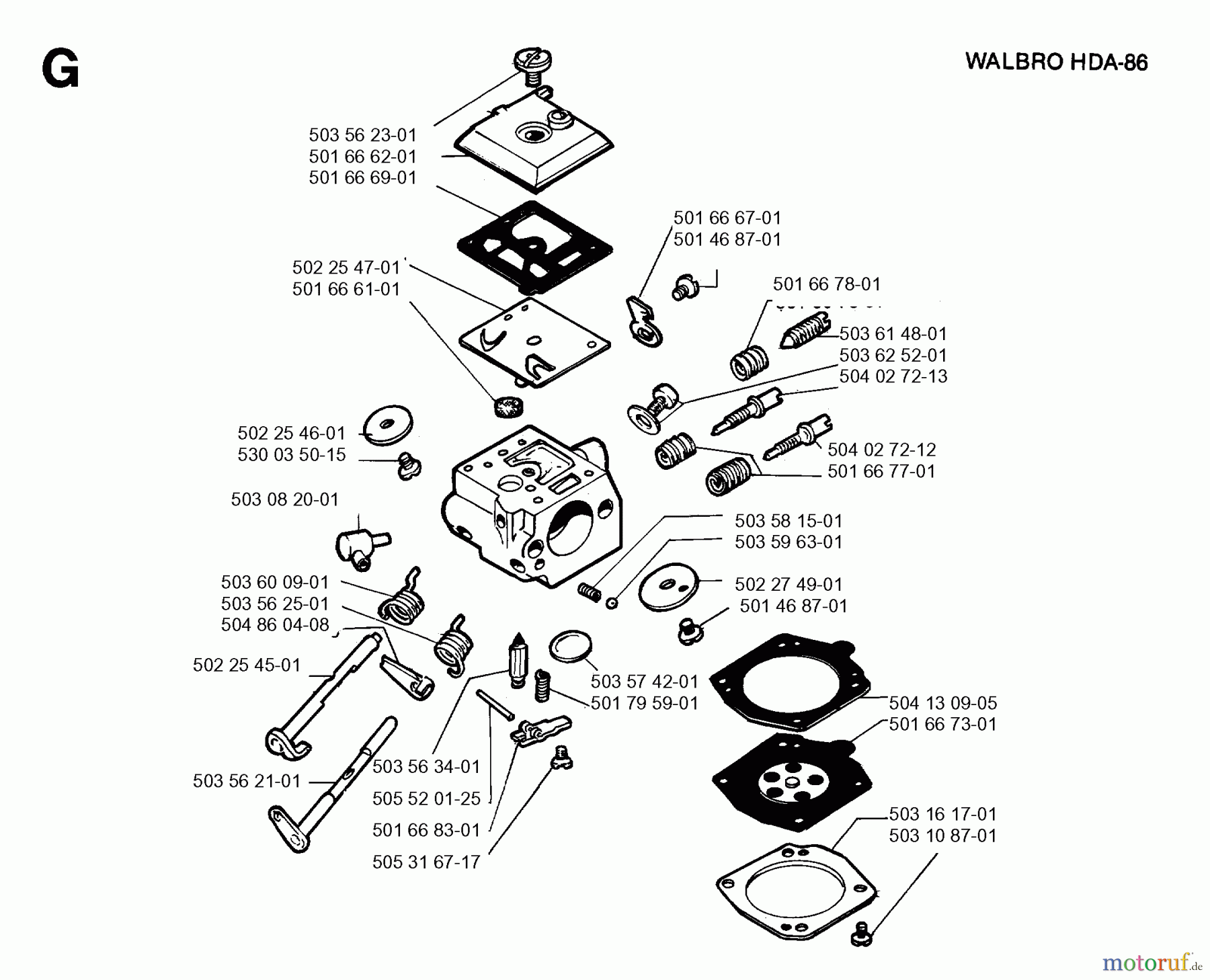 Jonsered Motorsensen, Trimmer RS51 - Jonsered String/Brush Trimmer (1995-03) CARBURETOR DETAILS