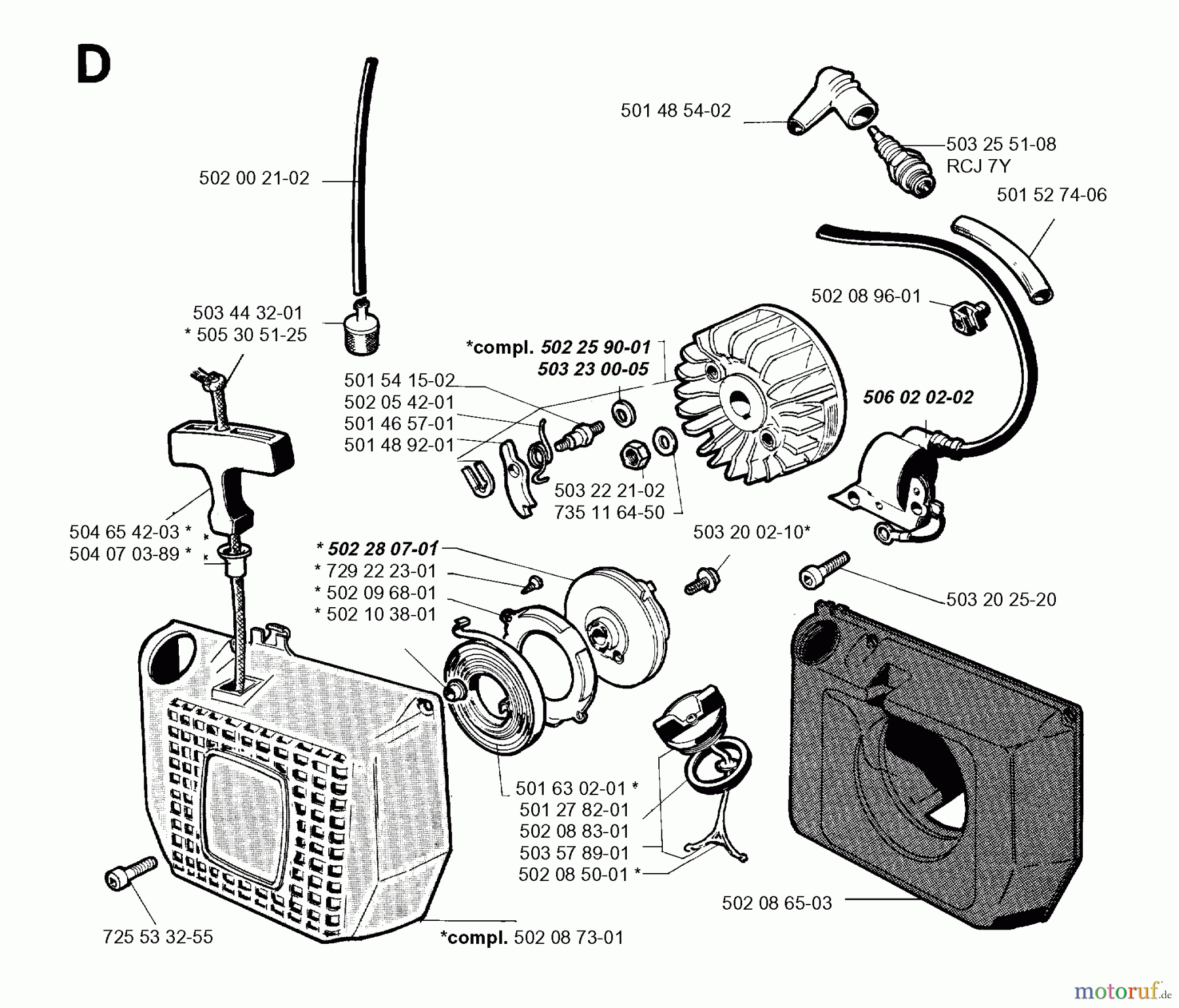  Jonsered Motorsensen, Trimmer RS51 - Jonsered String/Brush Trimmer (1995-03) STARTER