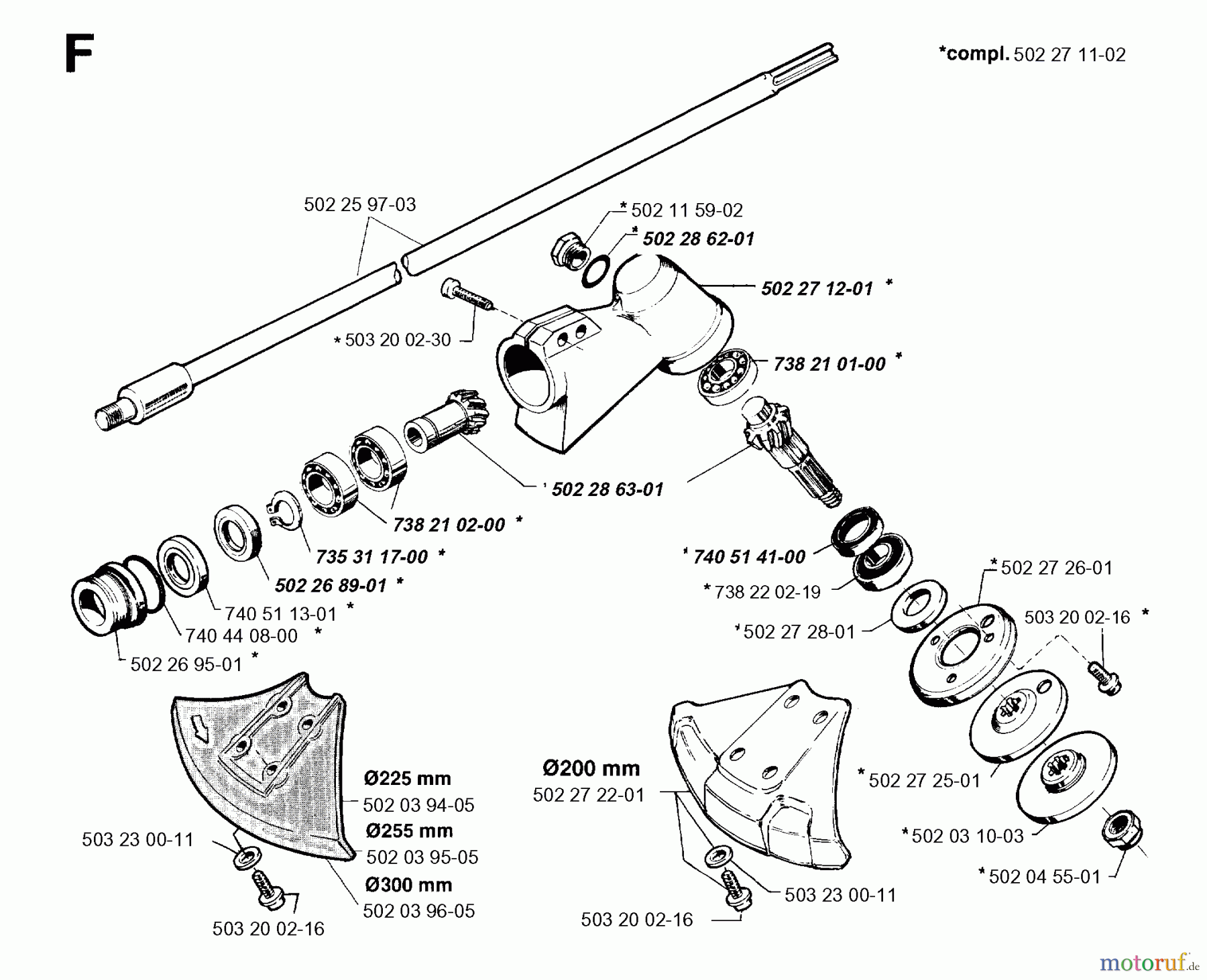 Jonsered Motorsensen, Trimmer RS51 - Jonsered String/Brush Trimmer (1996-03) BEVEL GEAR SHAFT