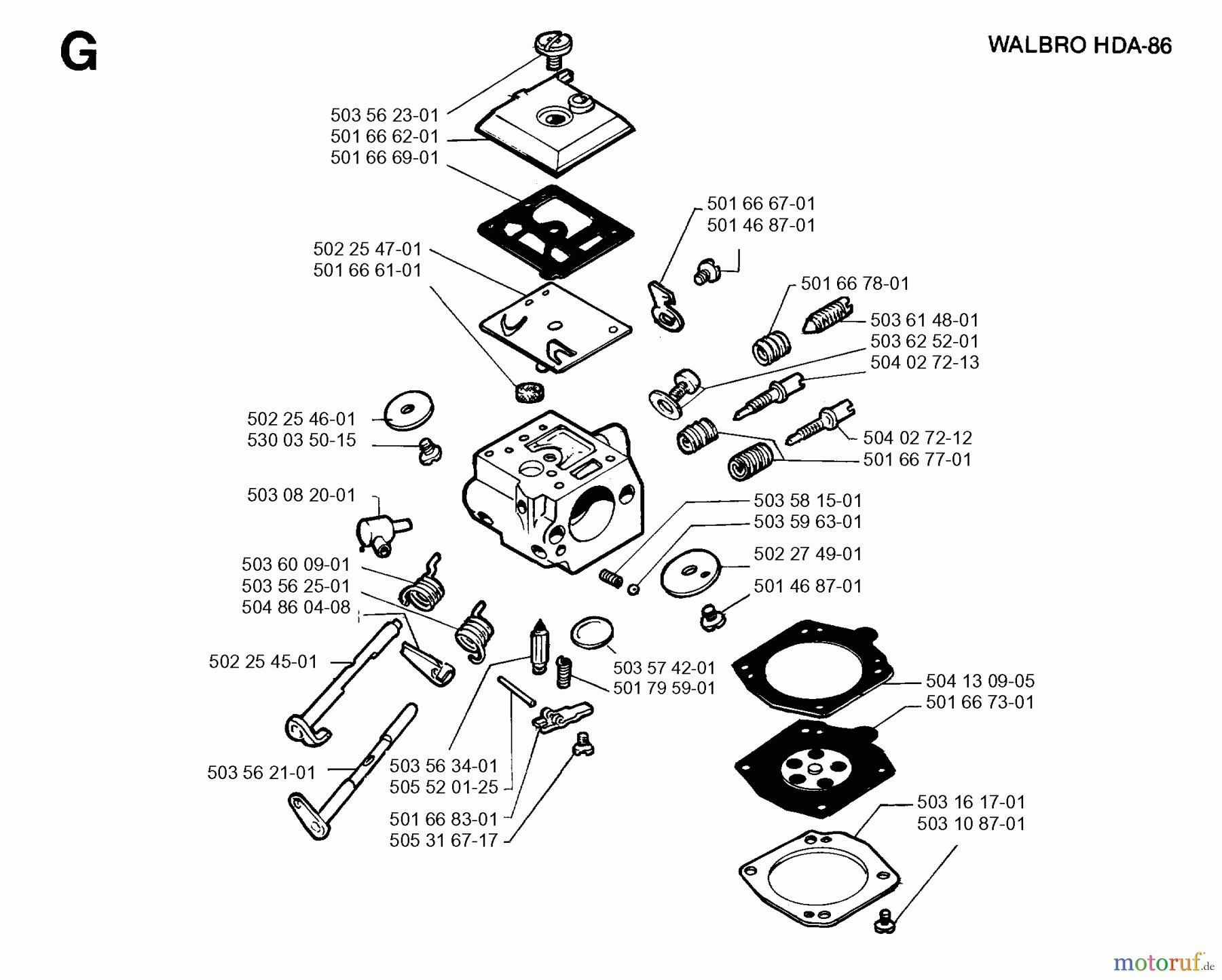 Jonsered Motorsensen, Trimmer RS51 - Jonsered String/Brush Trimmer (1996-03) CARBURETOR DETAILS