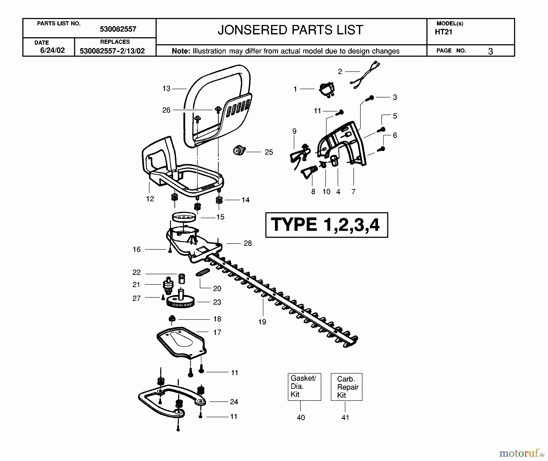 Jonsered Heckenscheren HT21 - Jonsered Hedge Trimmer (2003-01) CLUTCH OIL PUMP #2