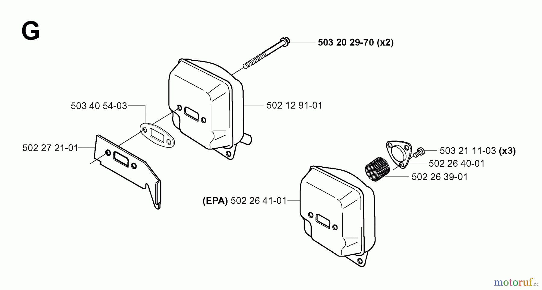 Jonsered Motorsensen, Trimmer RS52 - Jonsered String/Brush Trimmer (2001-05) MUFFLER