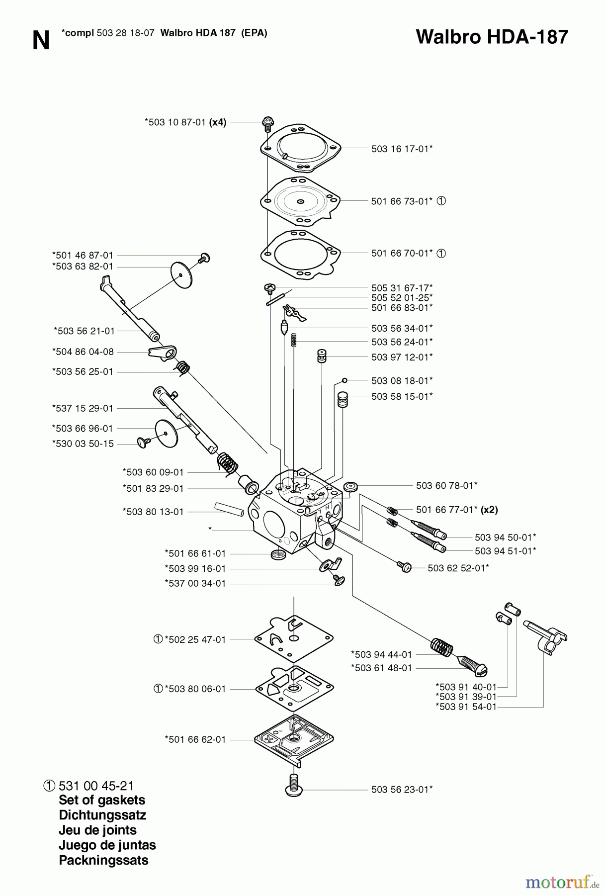 Jonsered Motorsensen, Trimmer RS52 EPA - Jonsered String/Brush Trimmer (2002-08) CARBURETOR DETAILS #2