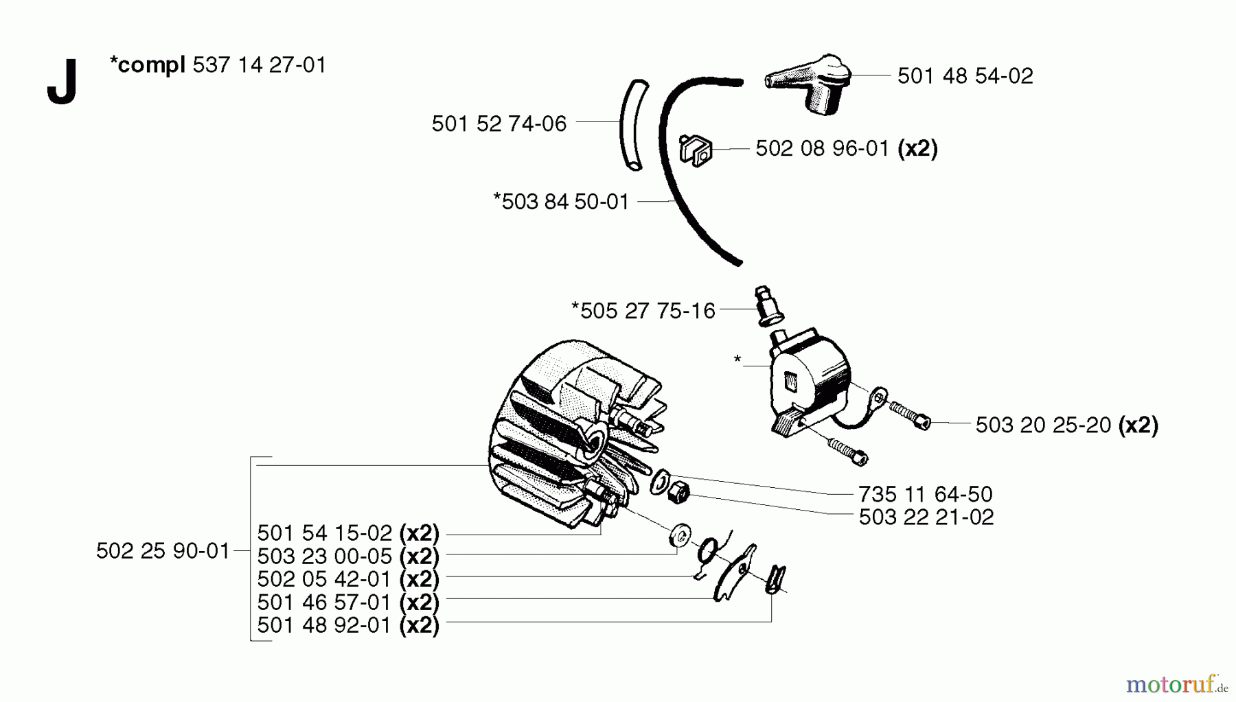 Jonsered Motorsensen, Trimmer RS52 - Jonsered String/Brush Trimmer (2002-08) IGNITION SYSTEM