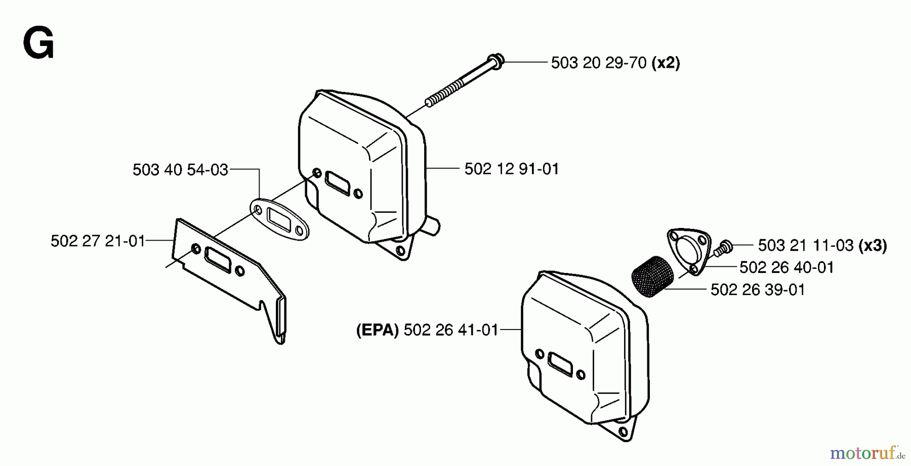 Jonsered Motorsensen, Trimmer RS52 - Jonsered String/Brush Trimmer (2006-07) MUFFLER
