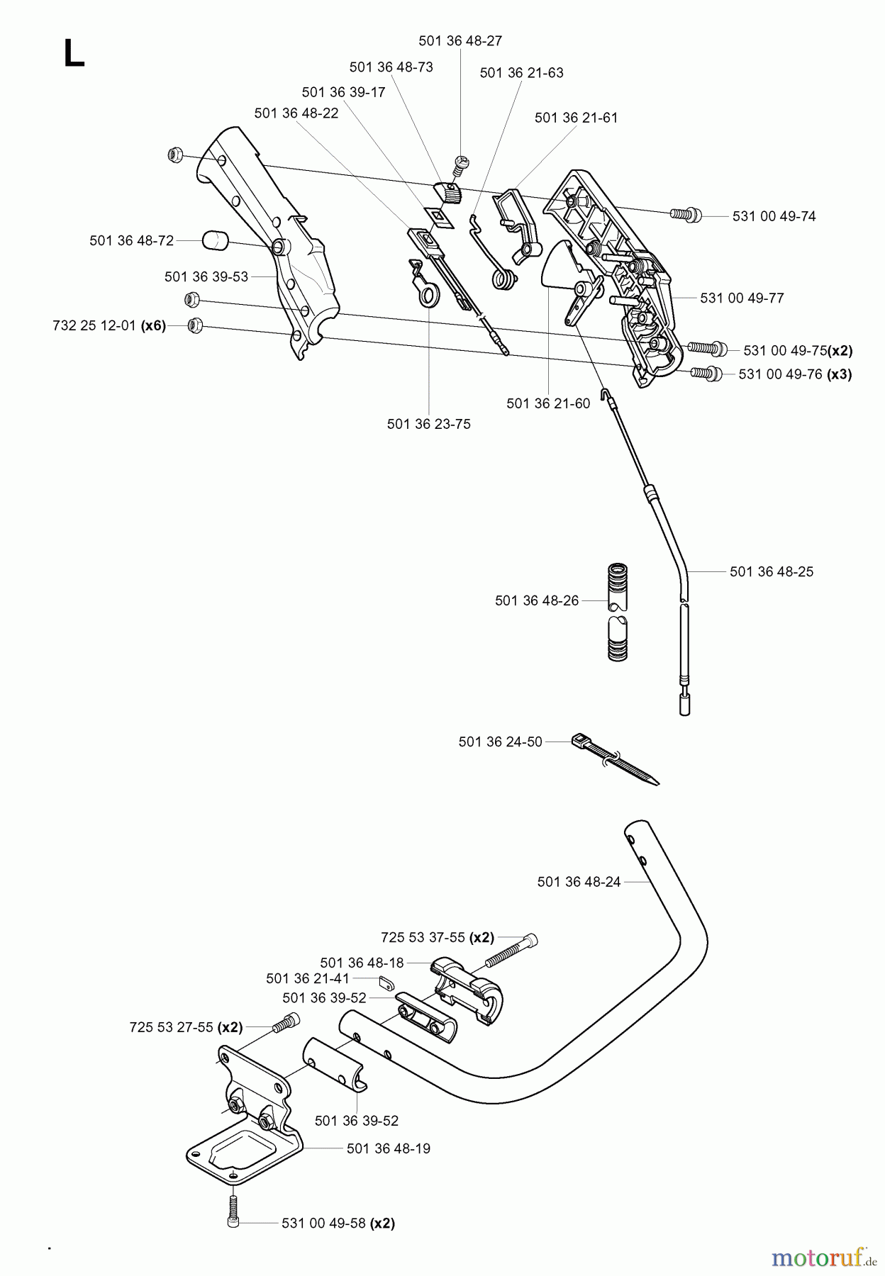  Jonsered Heckenscheren HT2130 - Jonsered Hedge Trimmer (2000-03) HANDLE CONTROLS