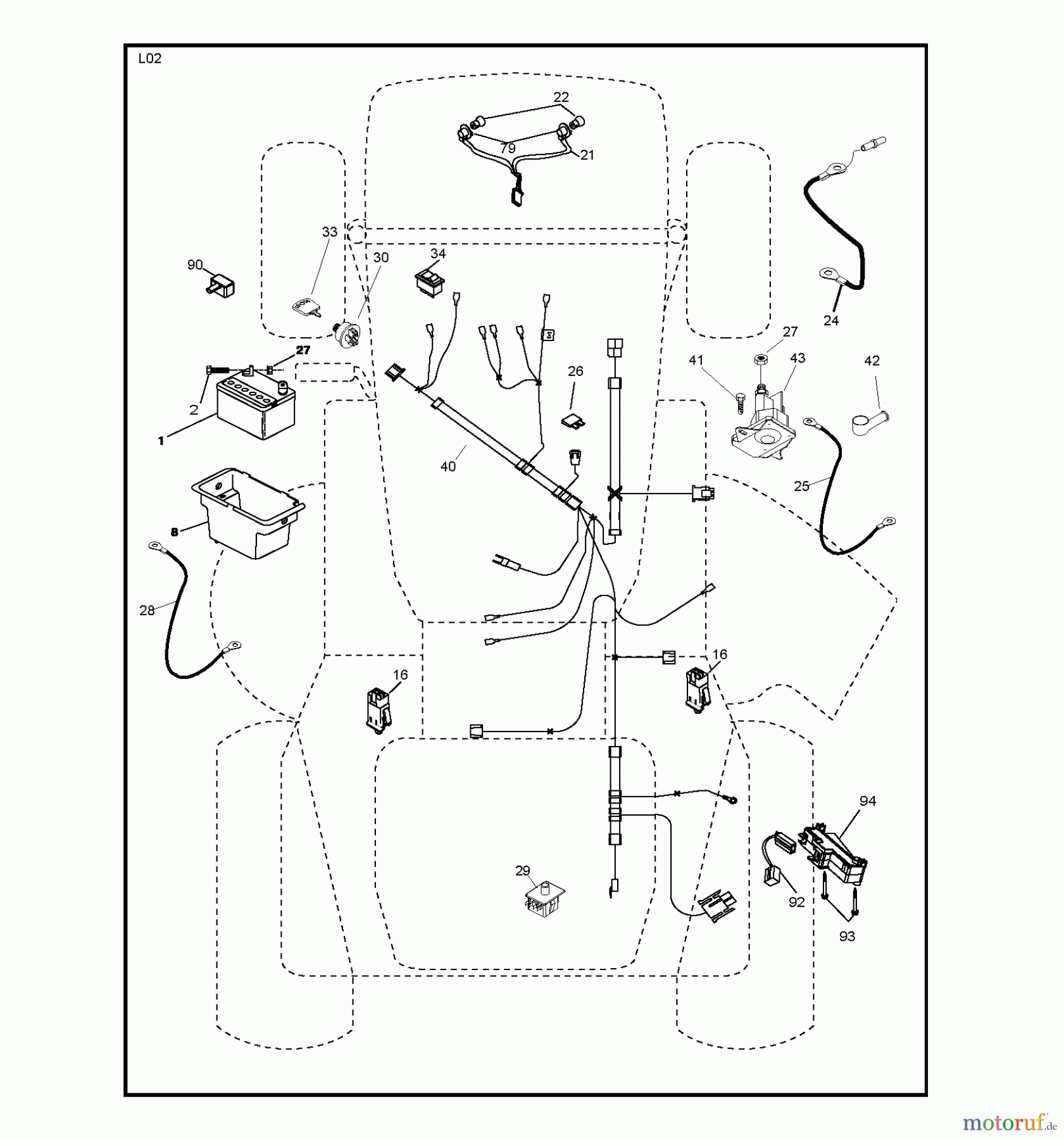  Jonsered Rasen  und Garten Traktoren LT2113 (96011026600) - Jonsered Lawn & Garden Tractor (2007-09) ELECTRICAL