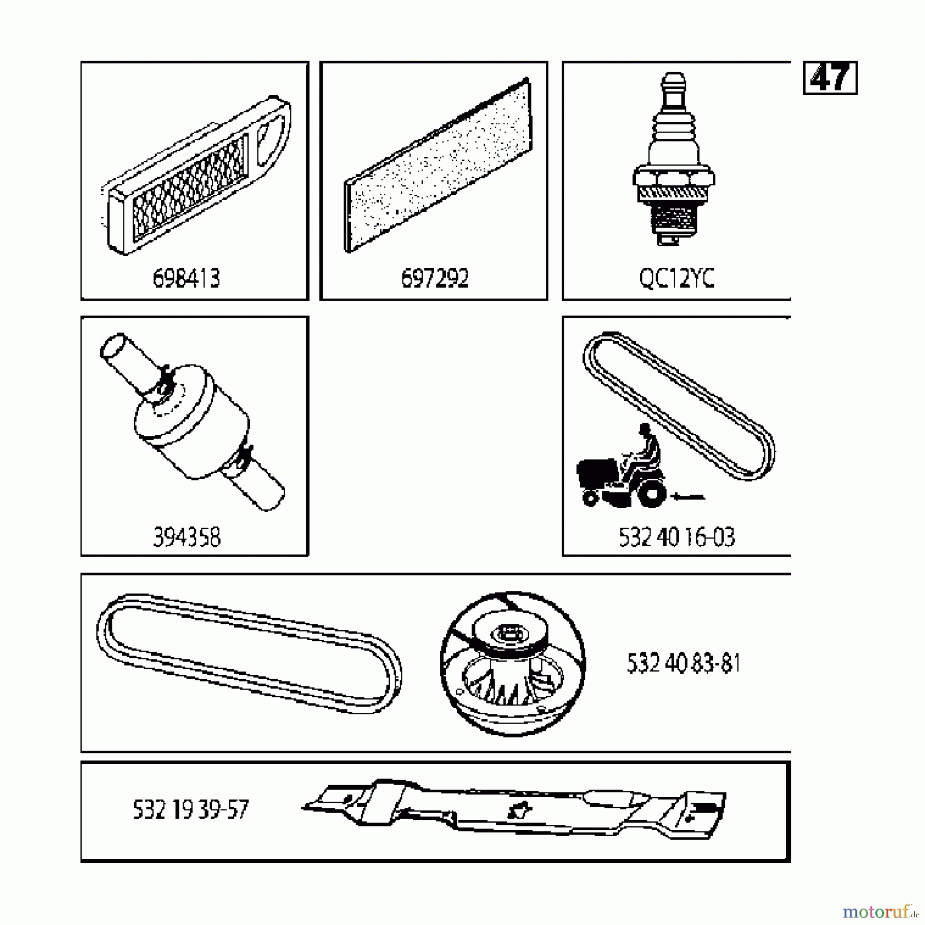  Jonsered Rasen  und Garten Traktoren LT2113 (96011026600) - Jonsered Lawn & Garden Tractor (2007-09) FREQUENTLY USED PARTS