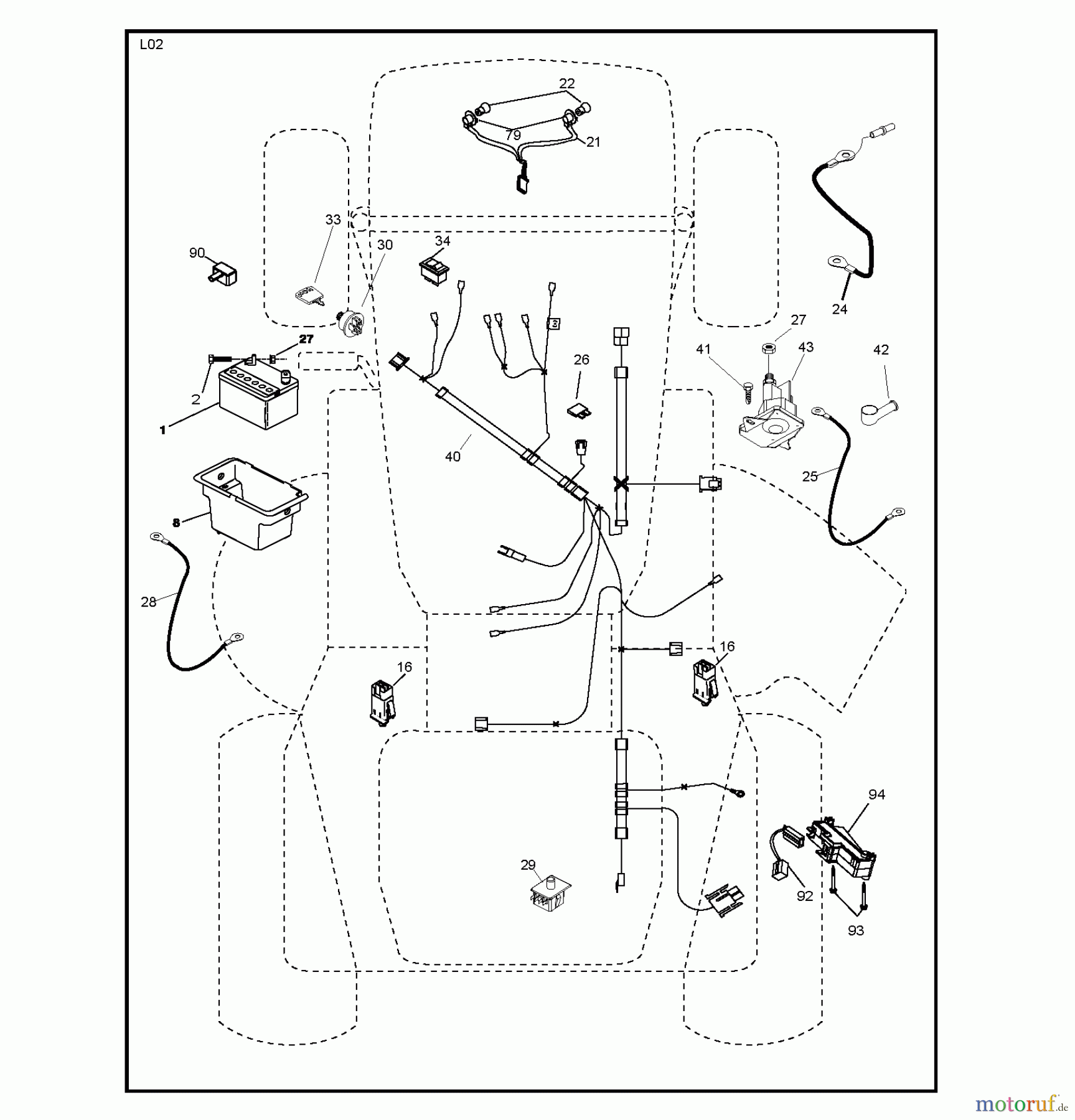 Jonsered Rasen und Garten Traktoren LT2113 (96011026601) - Jonsered Lawn & Garden Tractor (2008-02) ELECTRICAL