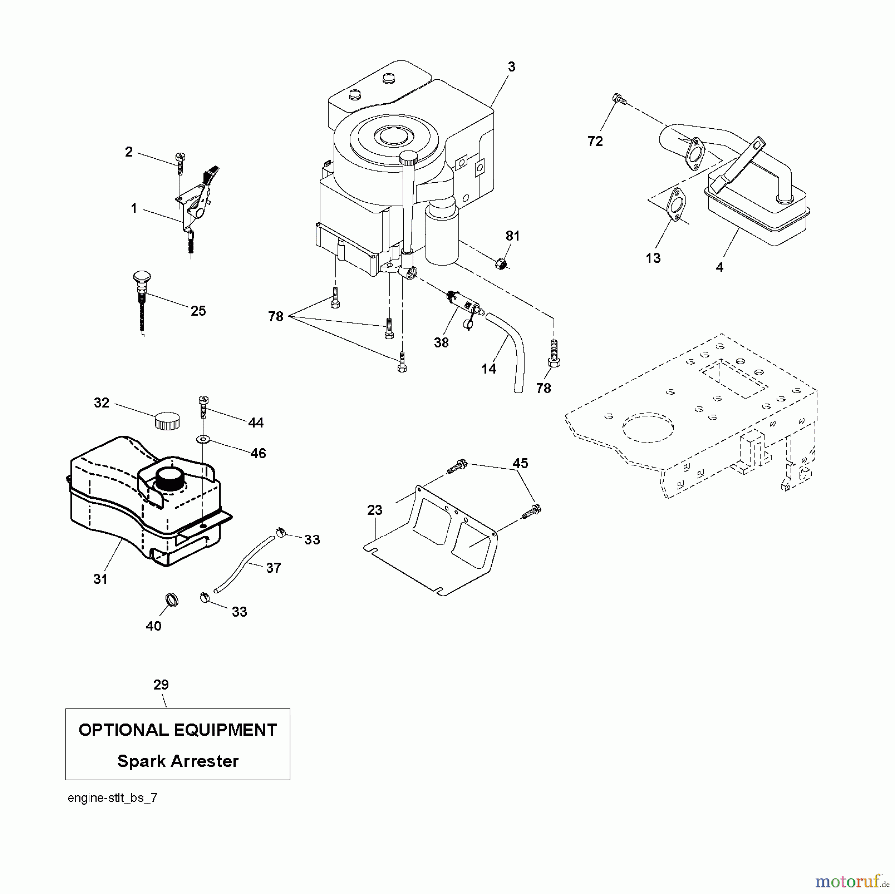  Jonsered Rasen  und Garten Traktoren LT2113 (96011026601) - Jonsered Lawn & Garden Tractor (2008-02) ENGINE