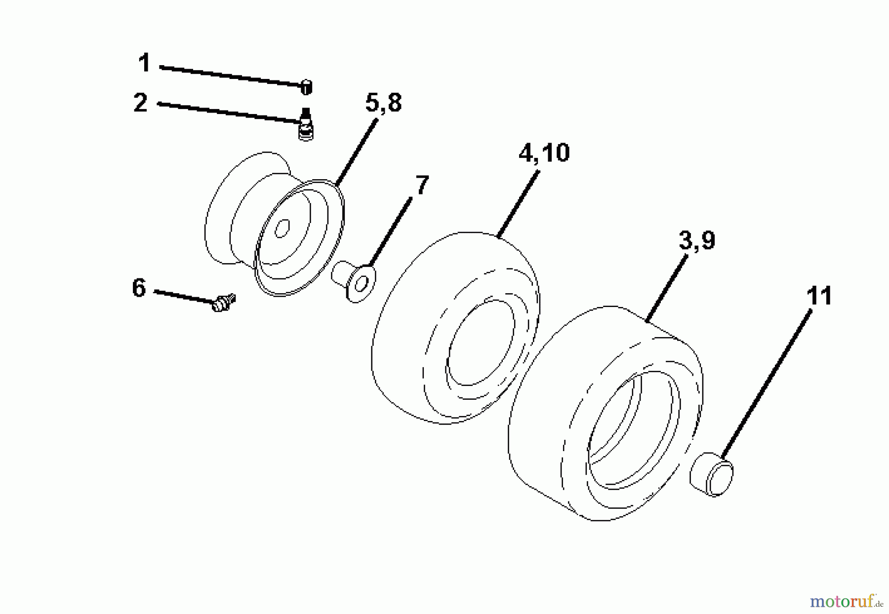 Jonsered Rasen und Garten Traktoren LT2113 (96011026601) - Jonsered Lawn & Garden Tractor (2008-02) WHEELS TIRES