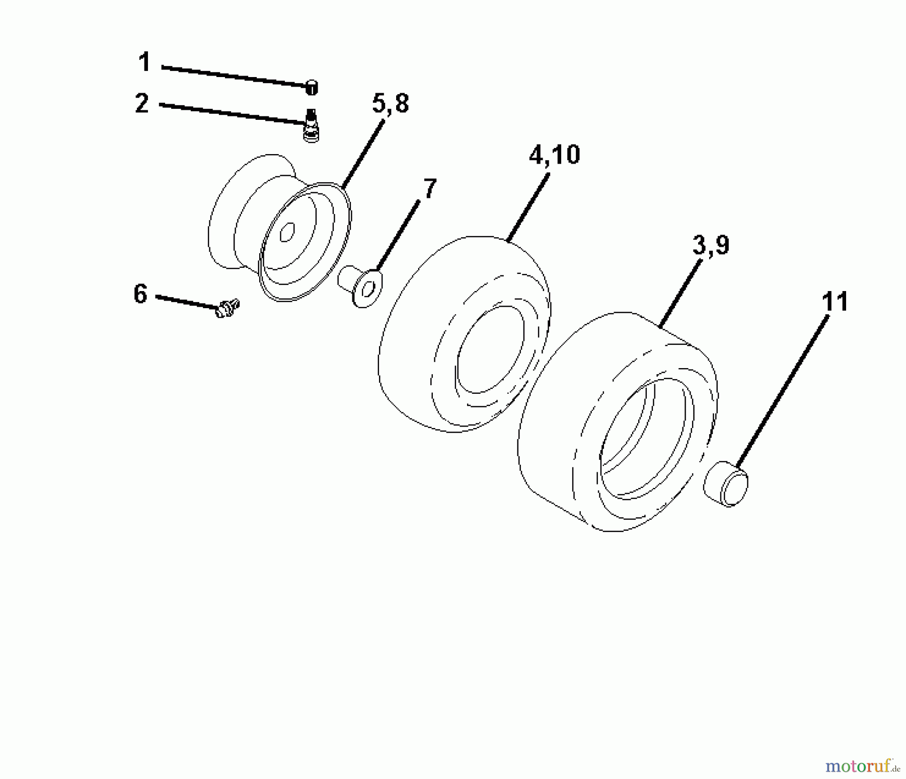 Jonsered Rasen und Garten Traktoren LT2113 (96011026604) - Jonsered Lawn & Garden Tractor (2010-03) WHEELS TIRES