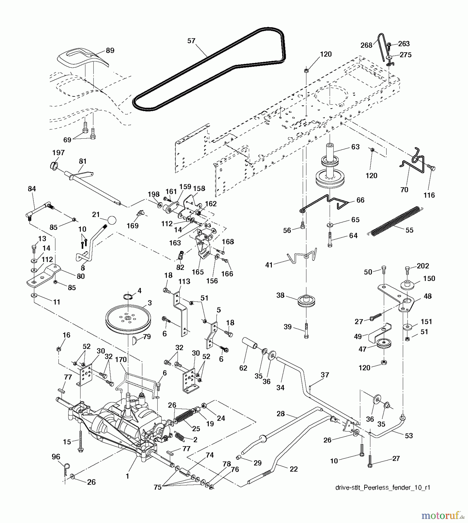 Jonsered Rasen und Garten Traktoren LT2113 (96011026607) - Jonsered Lawn & Garden Tractor (2012-08) DRIVE
