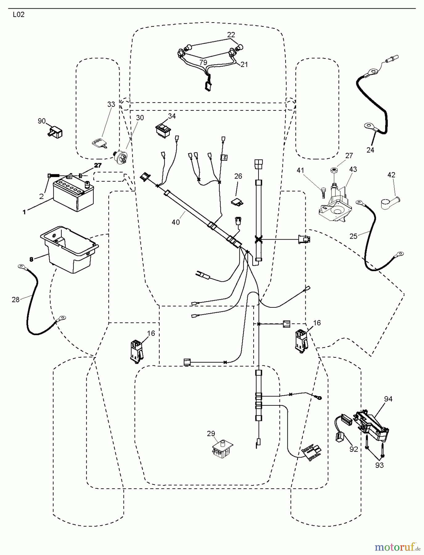 Jonsered Rasen und Garten Traktoren LT2113 (96011026607) - Jonsered Lawn & Garden Tractor (2012-08) ELECTRICAL