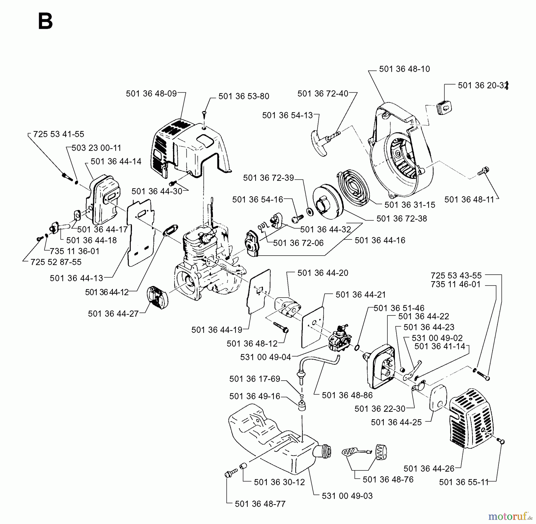  Jonsered Heckenscheren HT22 PRO TWIST - Jonsered Hedge Trimmer (1998-12) ENGINE #1