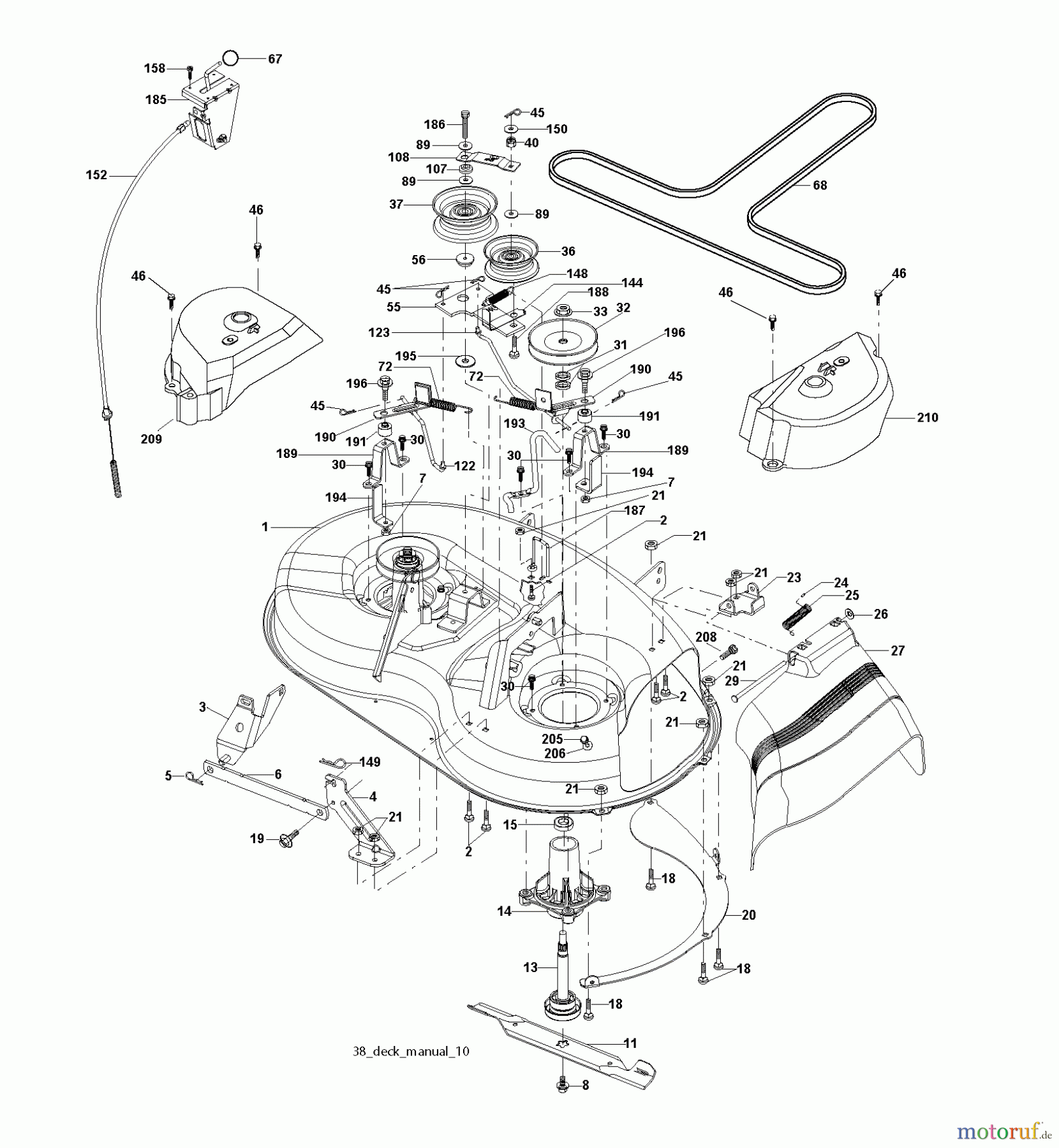  Jonsered Rasen  und Garten Traktoren LT2113 (96011026700) - Jonsered Lawn & Garden Tractor (2008-01) MOWER DECK / CUTTING DECK