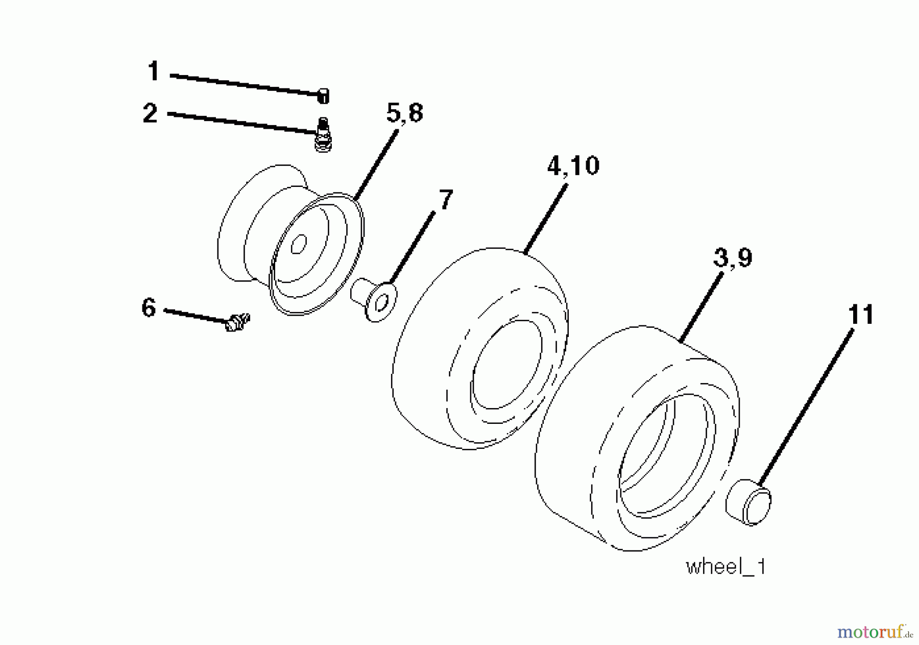 Jonsered Rasen und Garten Traktoren LT2113 (96011026700) - Jonsered Lawn & Garden Tractor (2008-01) WHEELS TIRES