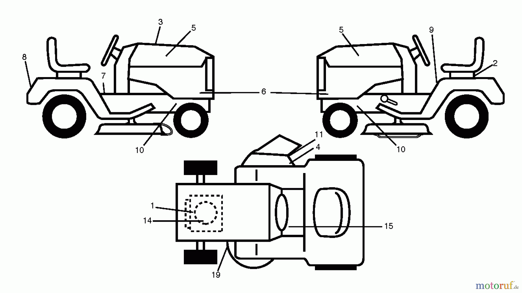 Jonsered Rasen und Garten Traktoren LT2113 A (96011031001) - Jonsered Lawn & Garden Tractor (2013-05) DECALS