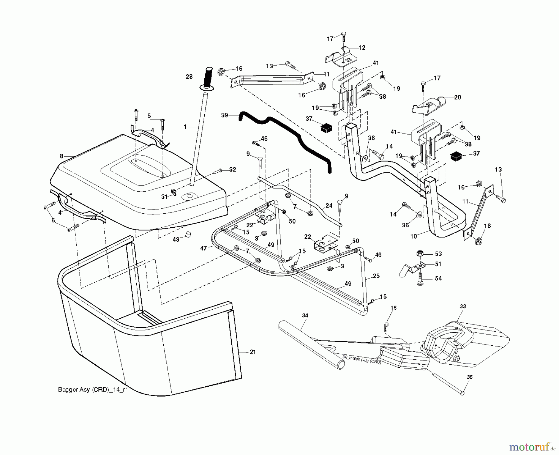 Jonsered Rasen und Garten Traktoren LT2113 CM (96061022401) - Jonsered Lawn & Garden Tractor (2008-06) BAGGER