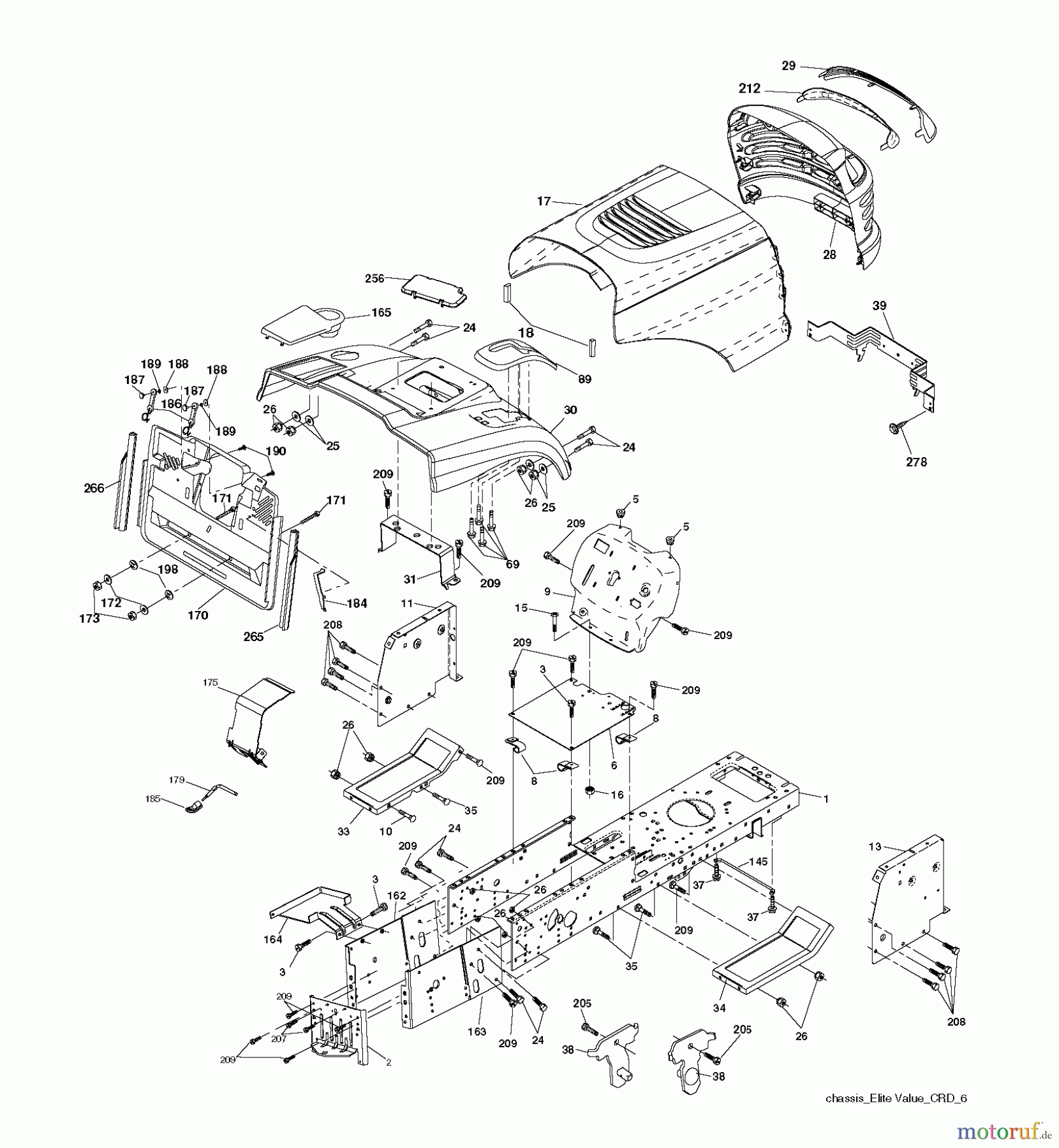 Jonsered Rasen und Garten Traktoren LT2113 CM (96061022402) - Jonsered Lawn & Garden Tractor (2008-09) CHASSIS ENCLOSURES