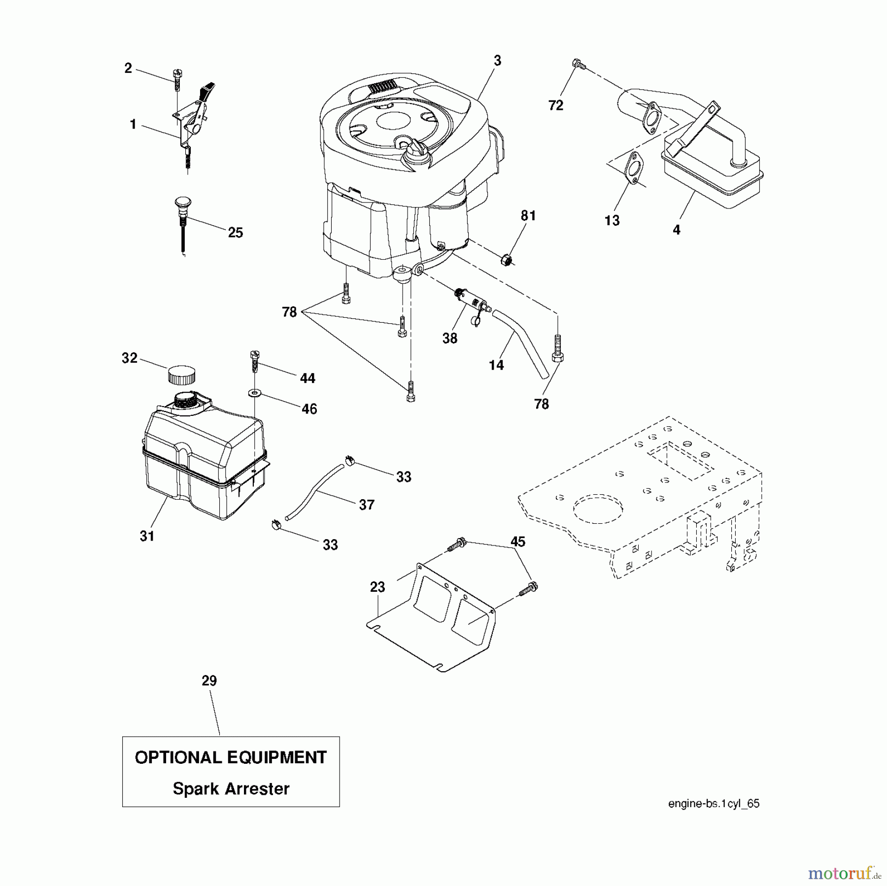 Jonsered Rasen und Garten Traktoren LT2113 CM (96061022402) - Jonsered Lawn & Garden Tractor (2008-09) ENGINE